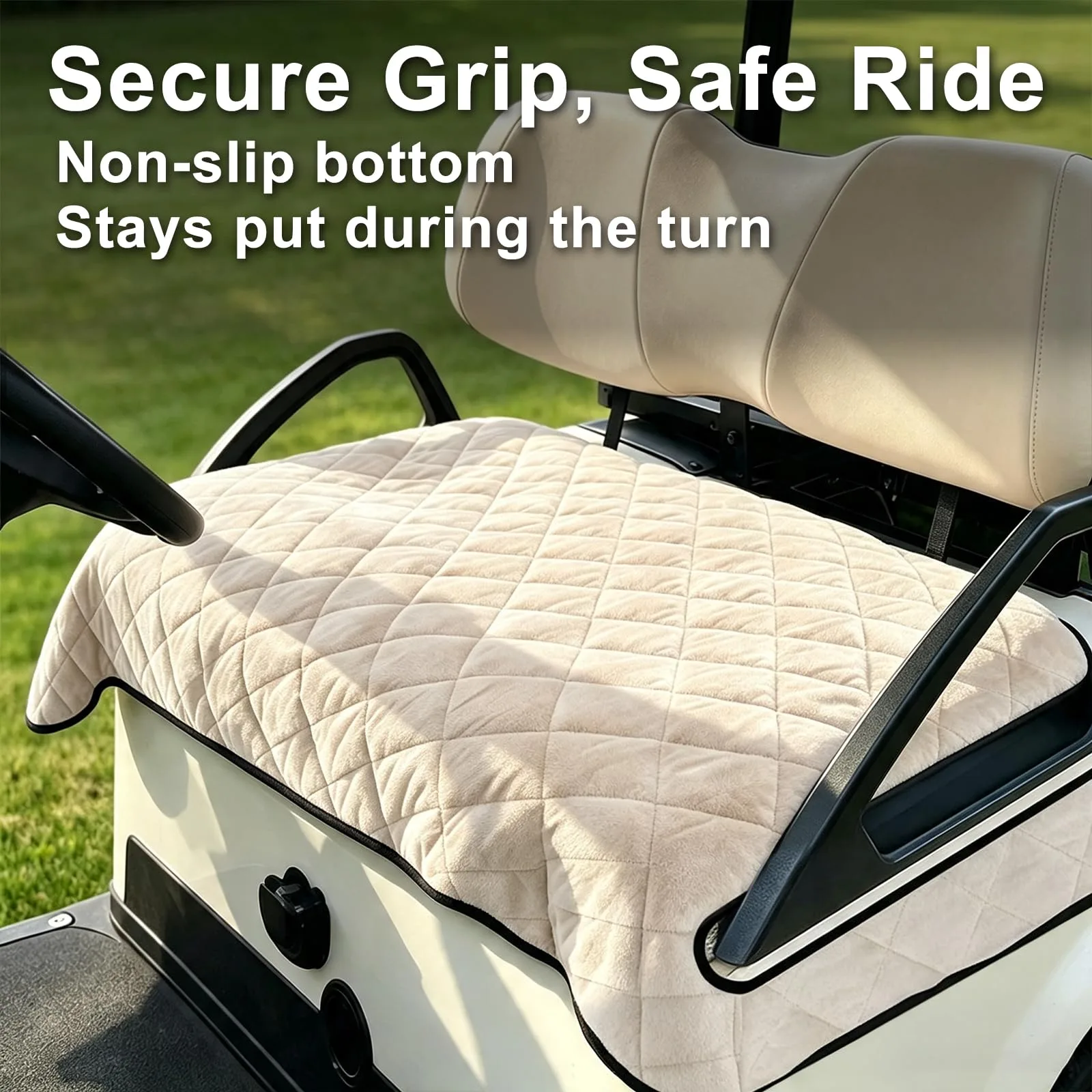 PATIKIL Khaki 2-Seater Golf Cart Seat Cover — pta260612tt000292 image 4