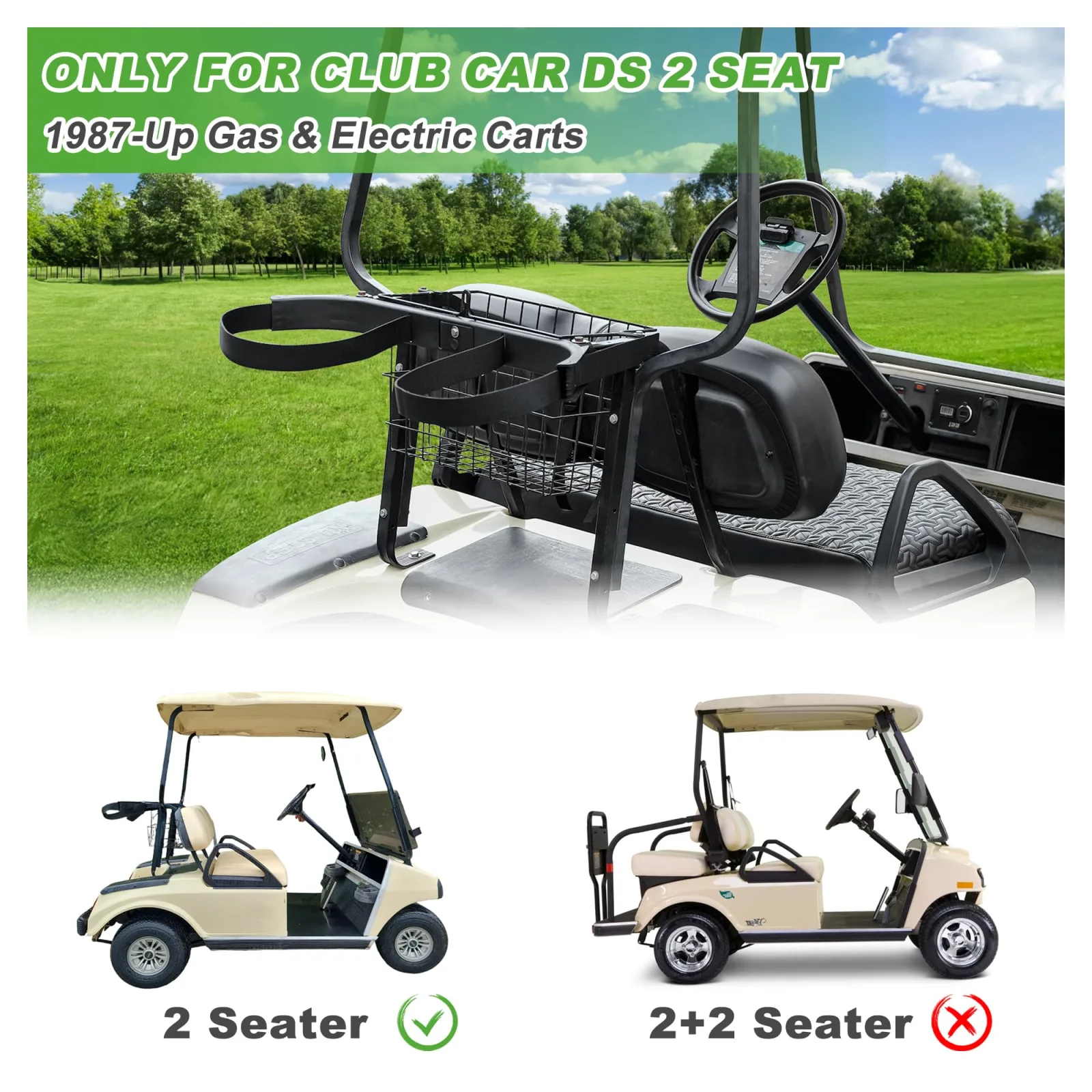 10L0L Golf Cart Bag Holder for Club Car DS, ACC-Y190 image 4