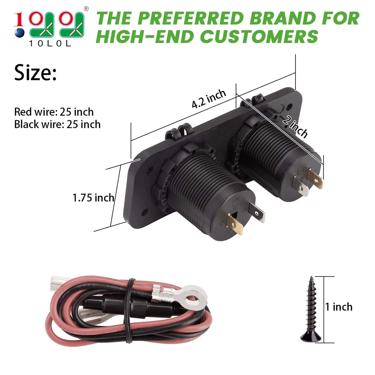 10L0L Golf Cart QC 3.0 USB Charger and Power Socket image 2