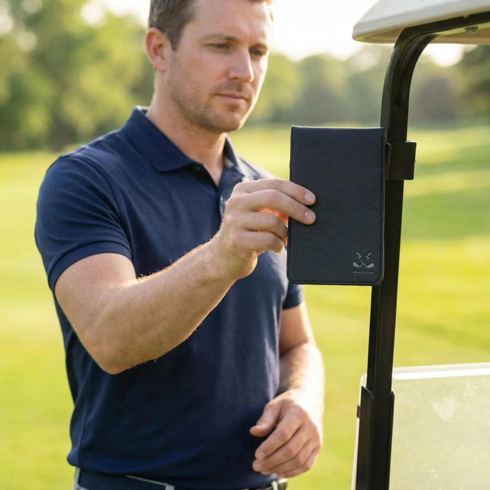 MAGOLFIN Magnetic Leather Golf Scorecard Holder image 2