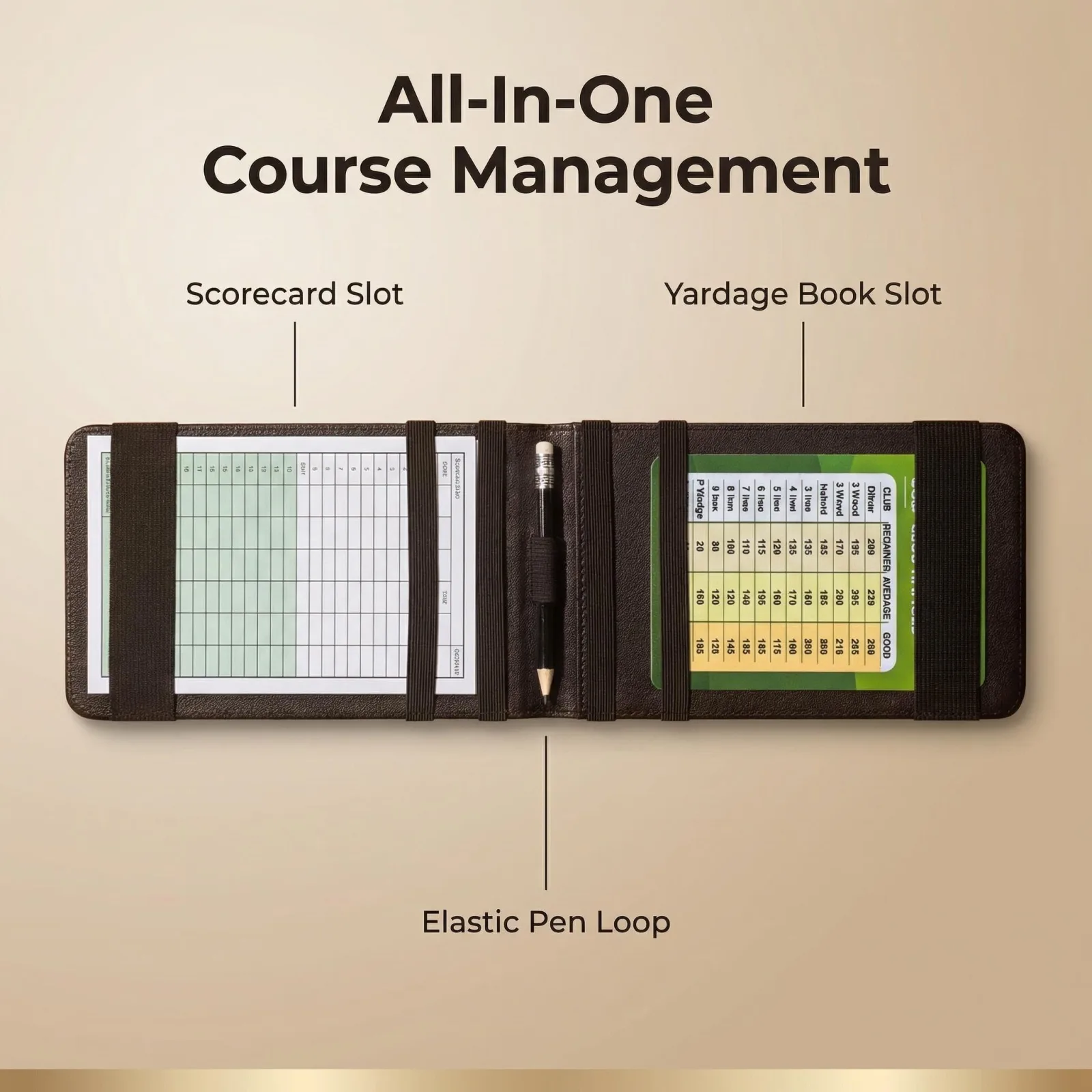 MAGOLFIN Magnetic Leather Golf Scorecard Holder image 3