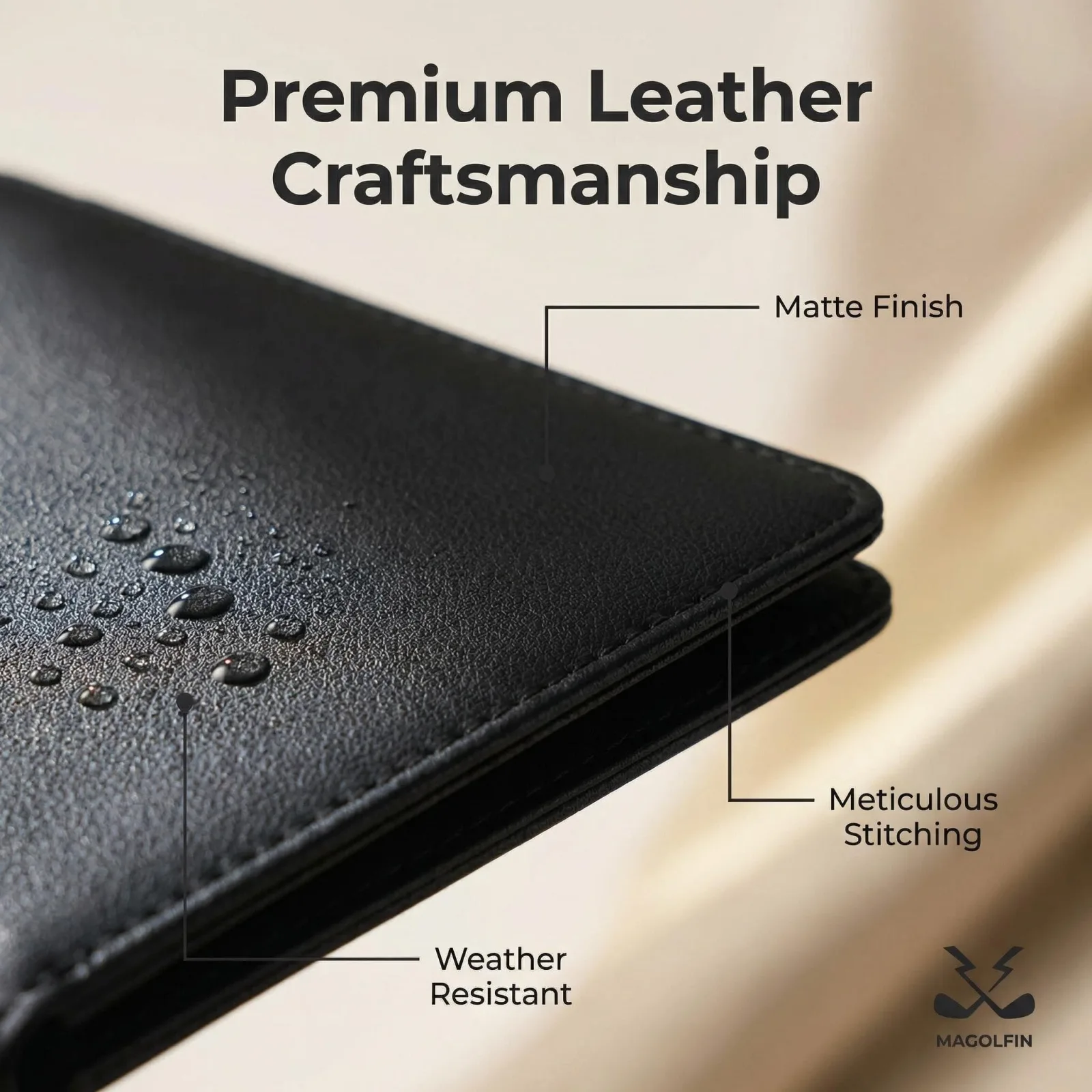 MAGOLFIN Magnetic Leather Golf Scorecard Holder image 4