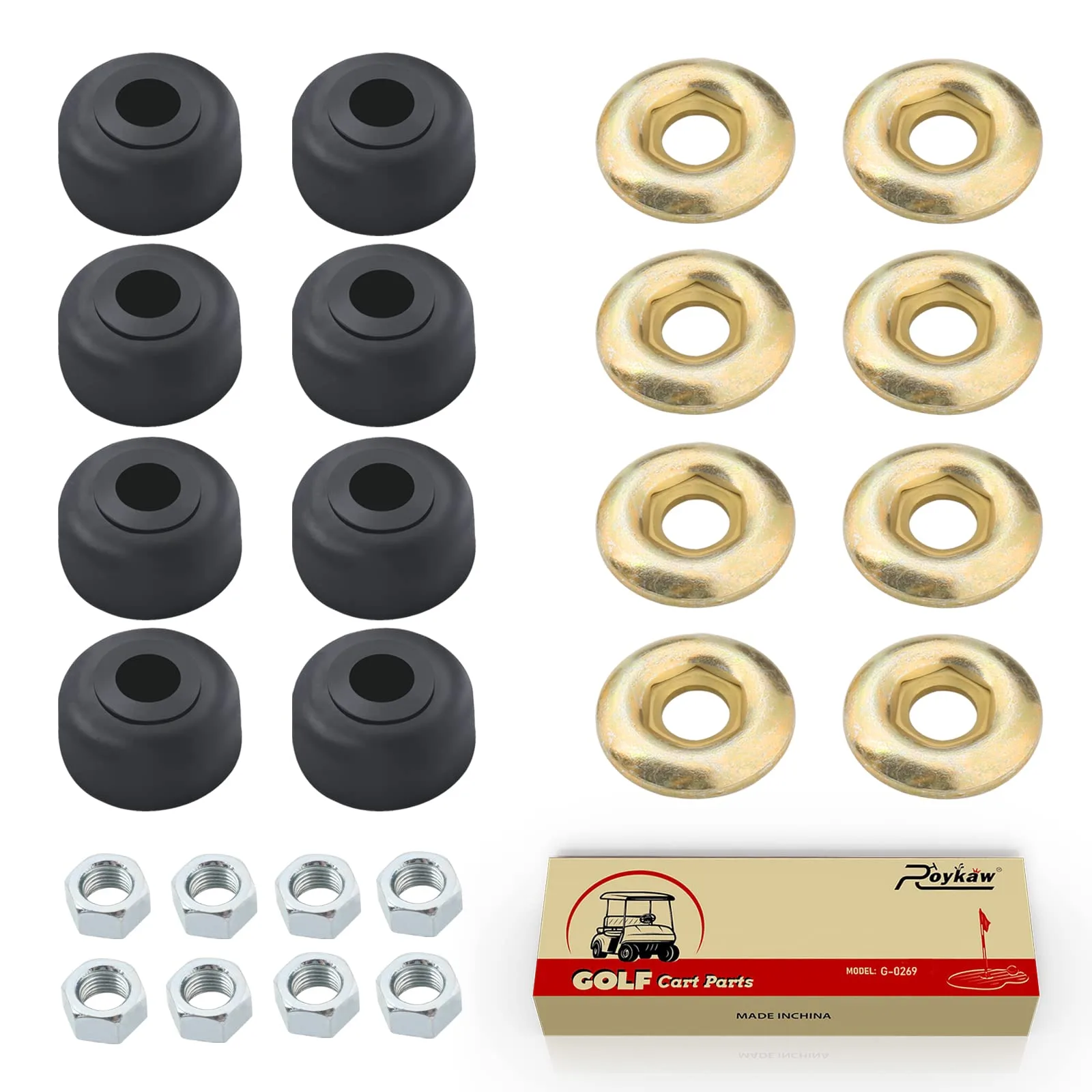 Roykaw Golf Cart Shock Bushing Kit for Club Car and E-Z-GO