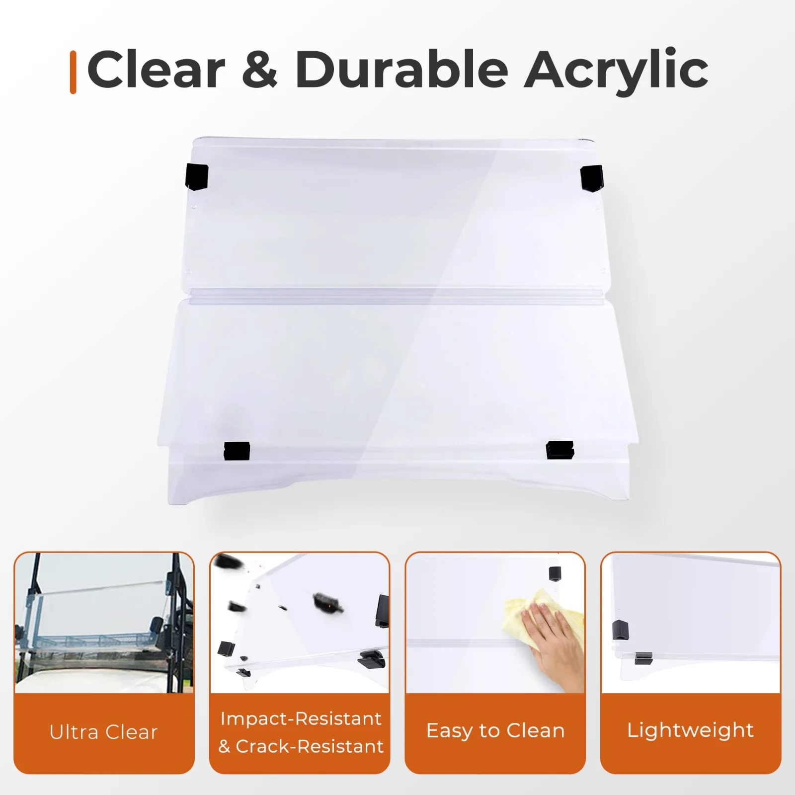 AW Folding Windshield for E-Z-GO TXT 1995-2013 image 2
