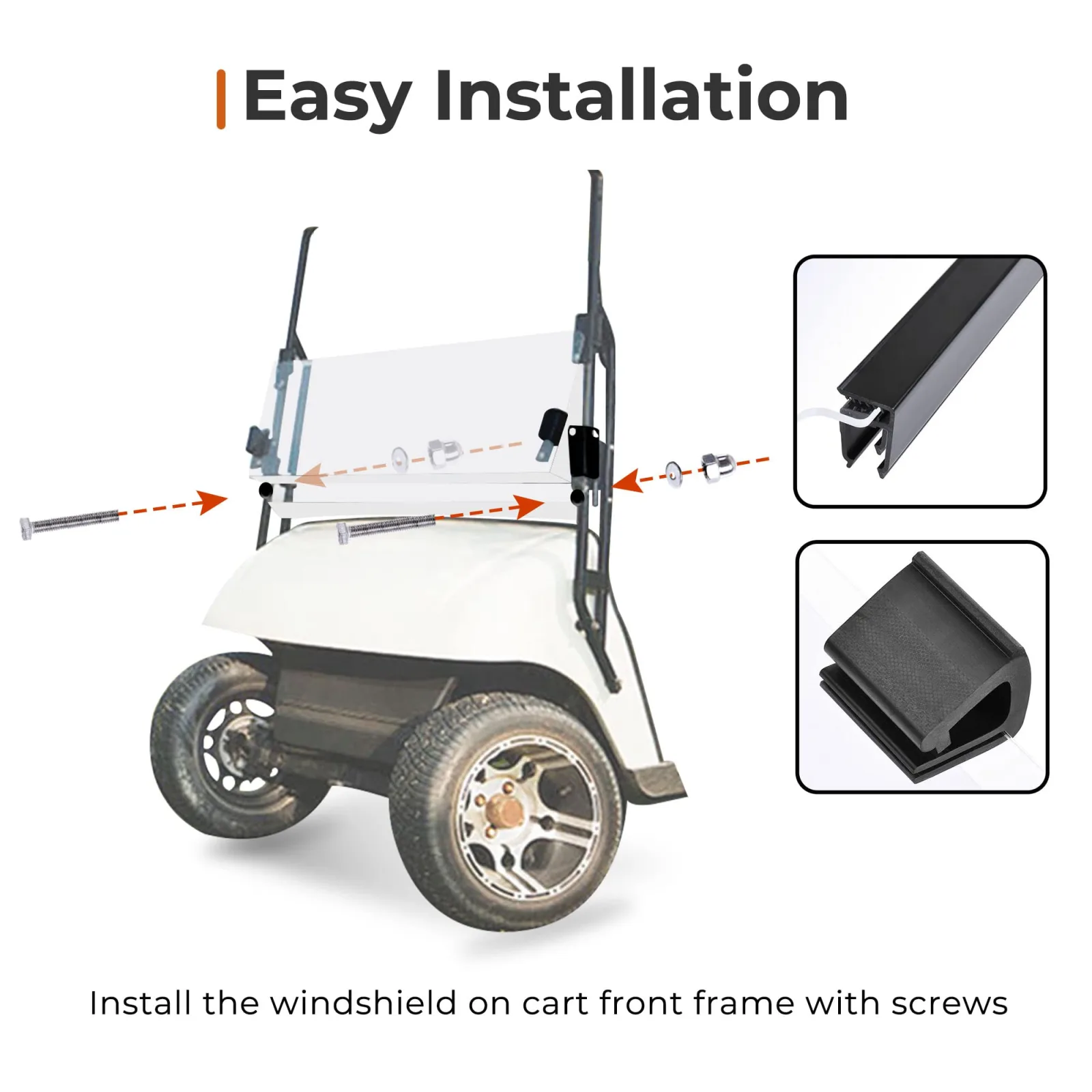 AW Folding Windshield for E-Z-GO TXT 1995-2013 image 4