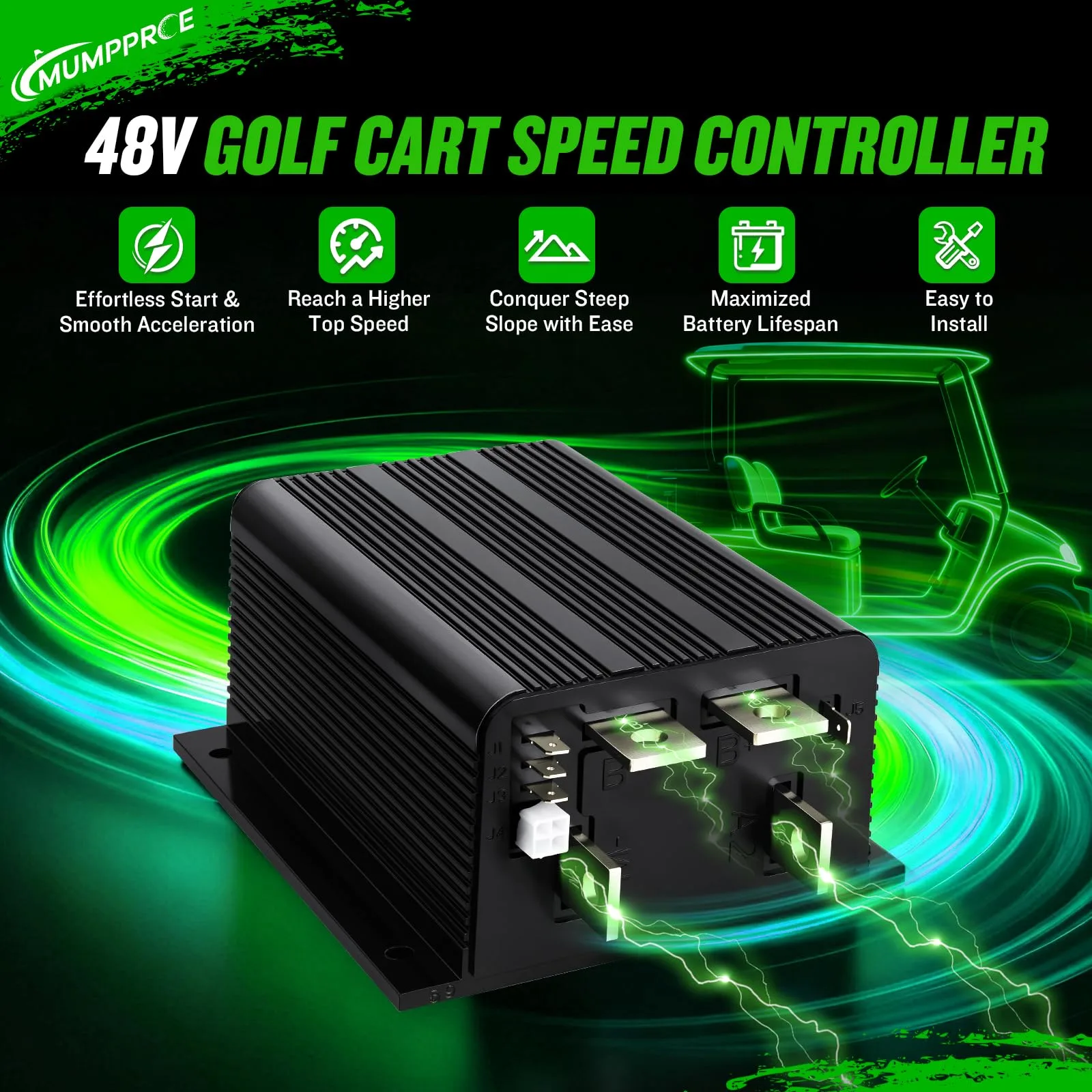 MUMPPRCE 48V Speed Controller for Club Car DS and EZGO image 3