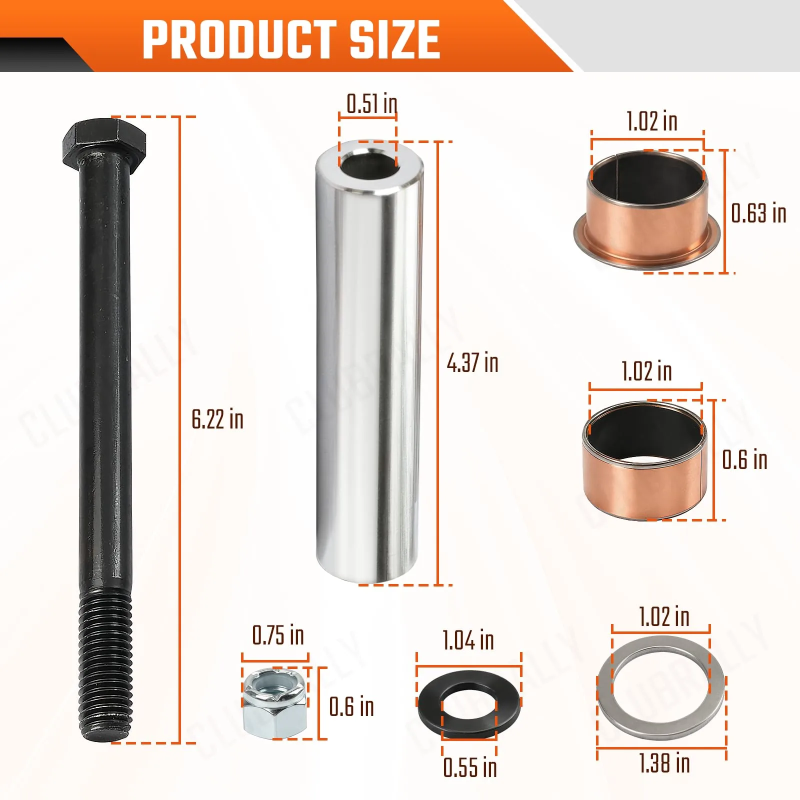 CLUBRALLY E-Z-GO TXT/PDS Spindle Bushing Kit Aix-CB-045 image 4