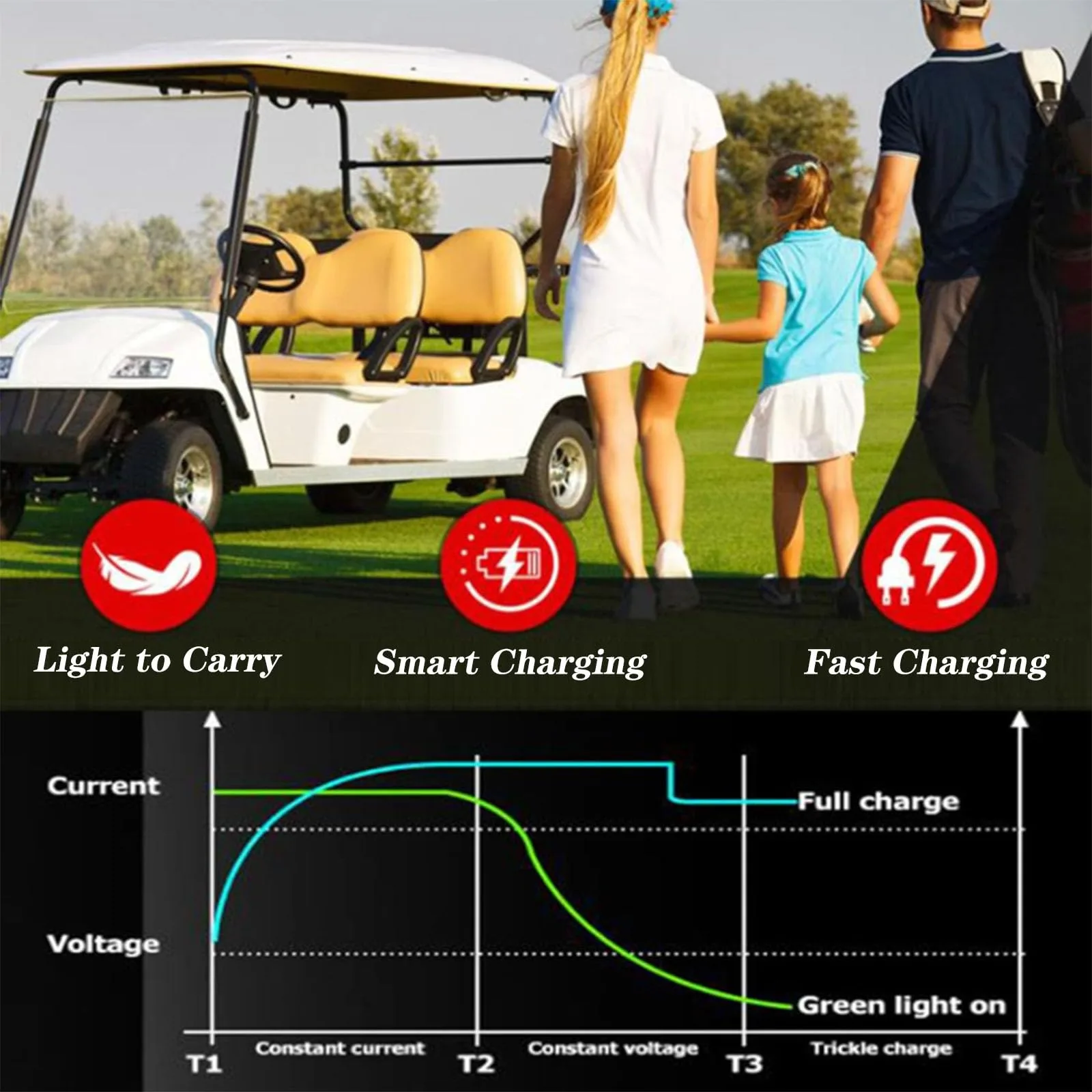 WLEJSL 48V 18A Lead-Acid Golf Cart Battery Charger image 2