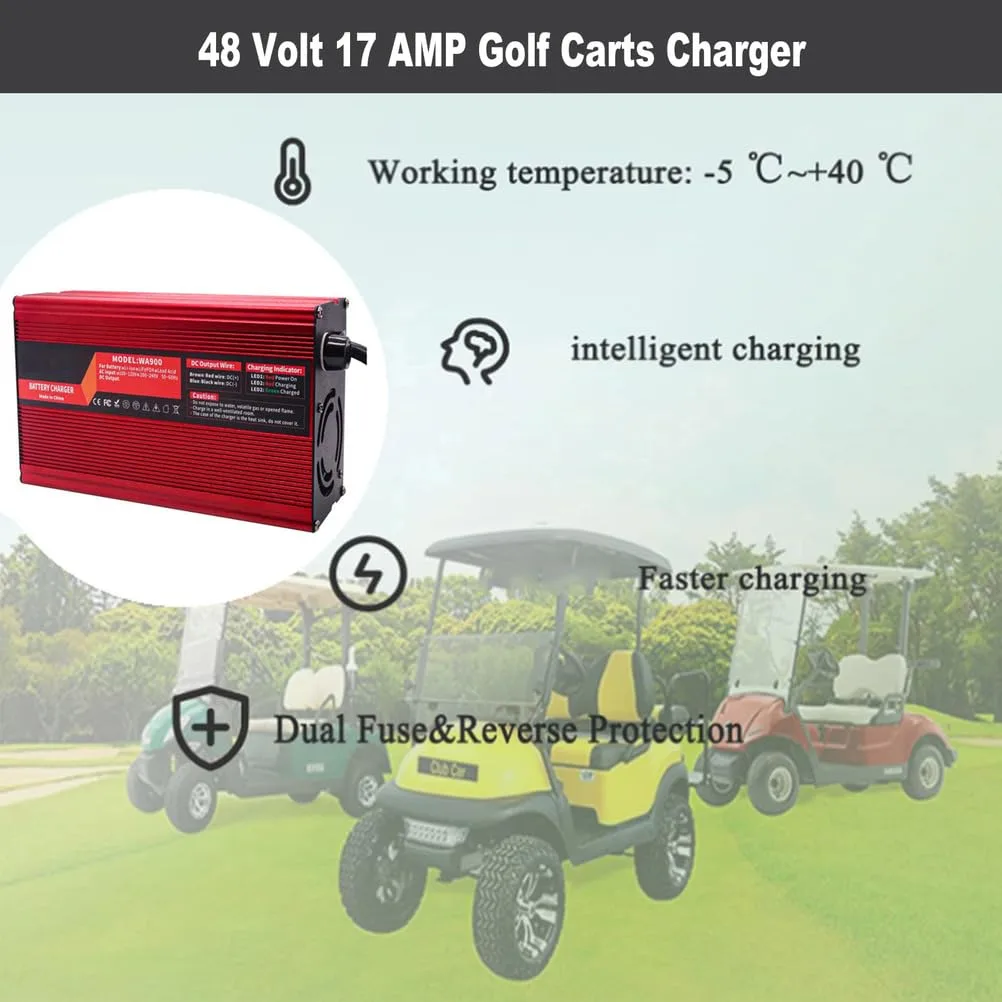 HYDTGZ 48V 17A Charger for E-Z-GO RXV, 3-Pin Plug image 2