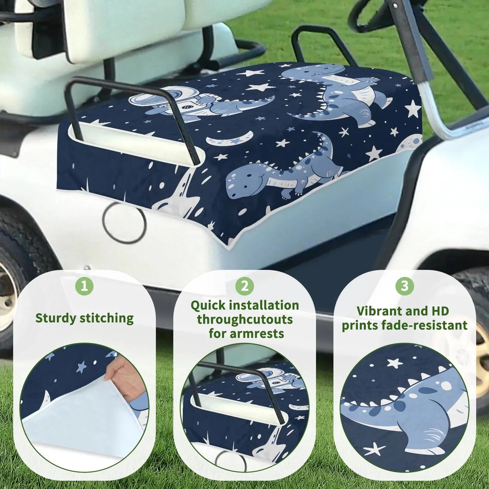 Tiveruda Golf Cart Seat Cover for Double Seats, 51 x 31 in image 3