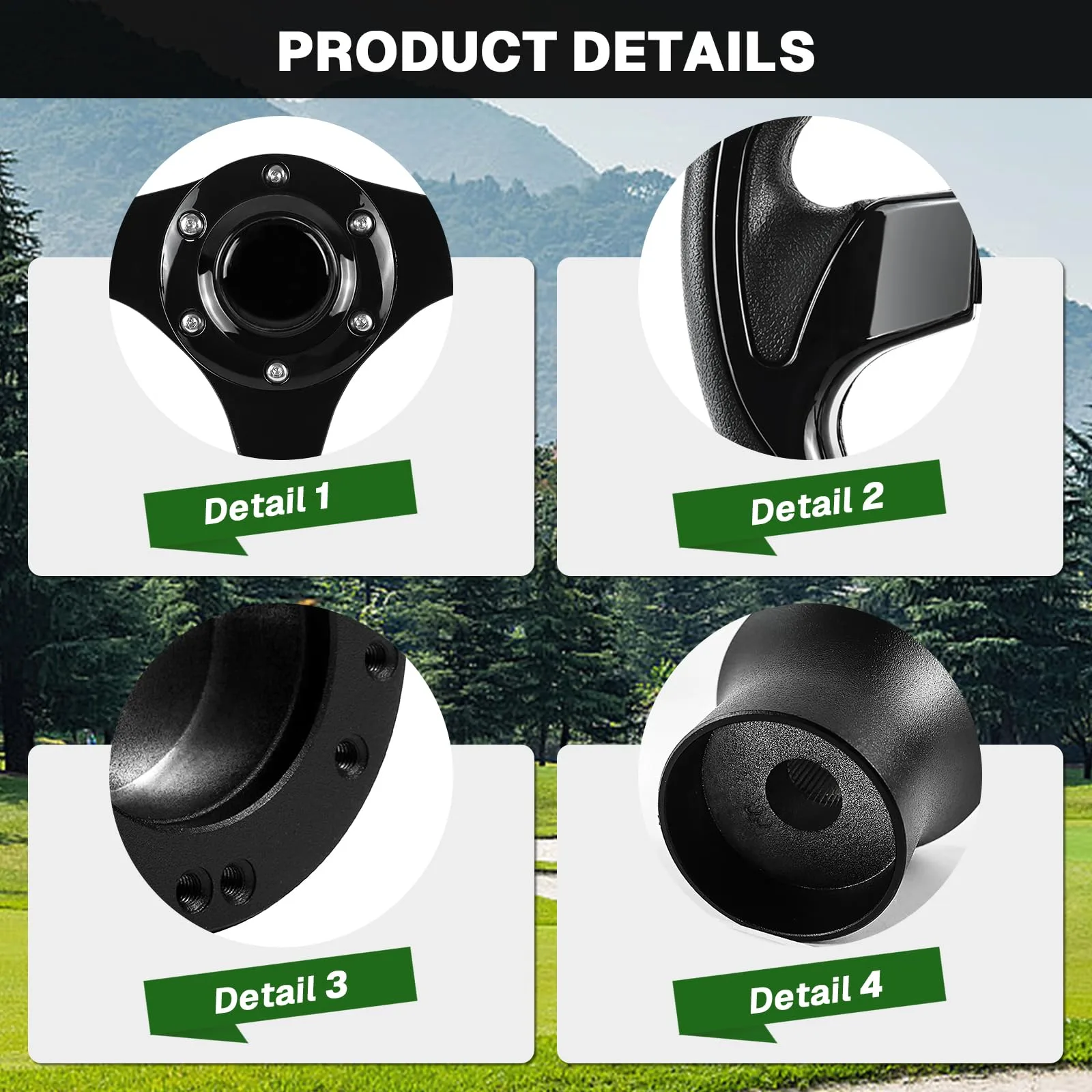 VOONKE Steering Wheel and Adapter for Club Car DS image 3
