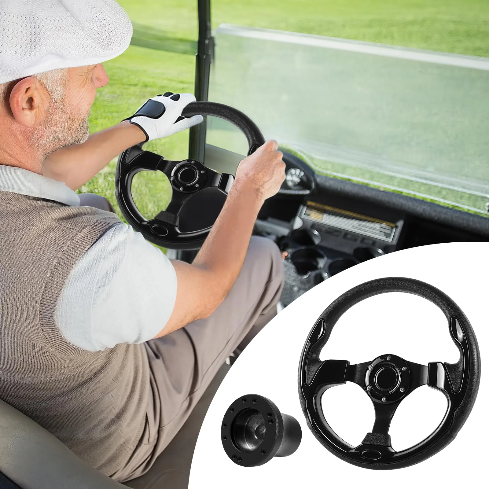 VOONKE Steering Wheel and Adapter for Club Car DS image 4