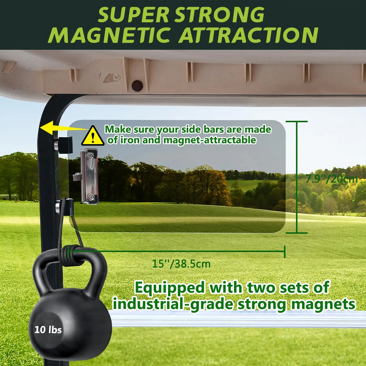 Urgown Magnetic Golf Cart Sun Visor with Scorecard Holder image 2