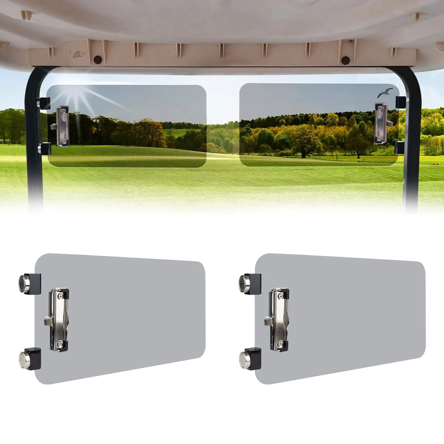 Urgown Magnetic Golf Cart Sun Visor with Scorecard Holder