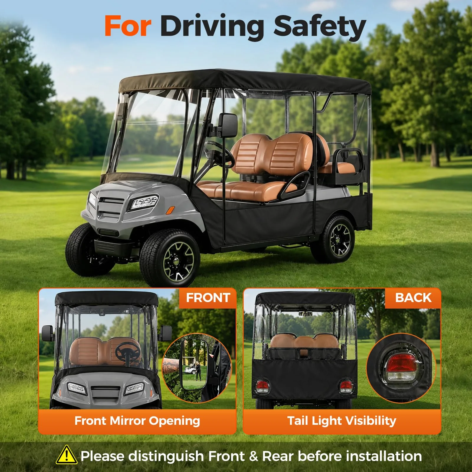 Abliseoum Golf Cart Enclosure AAMAOP00144, 4 Passenger image 4