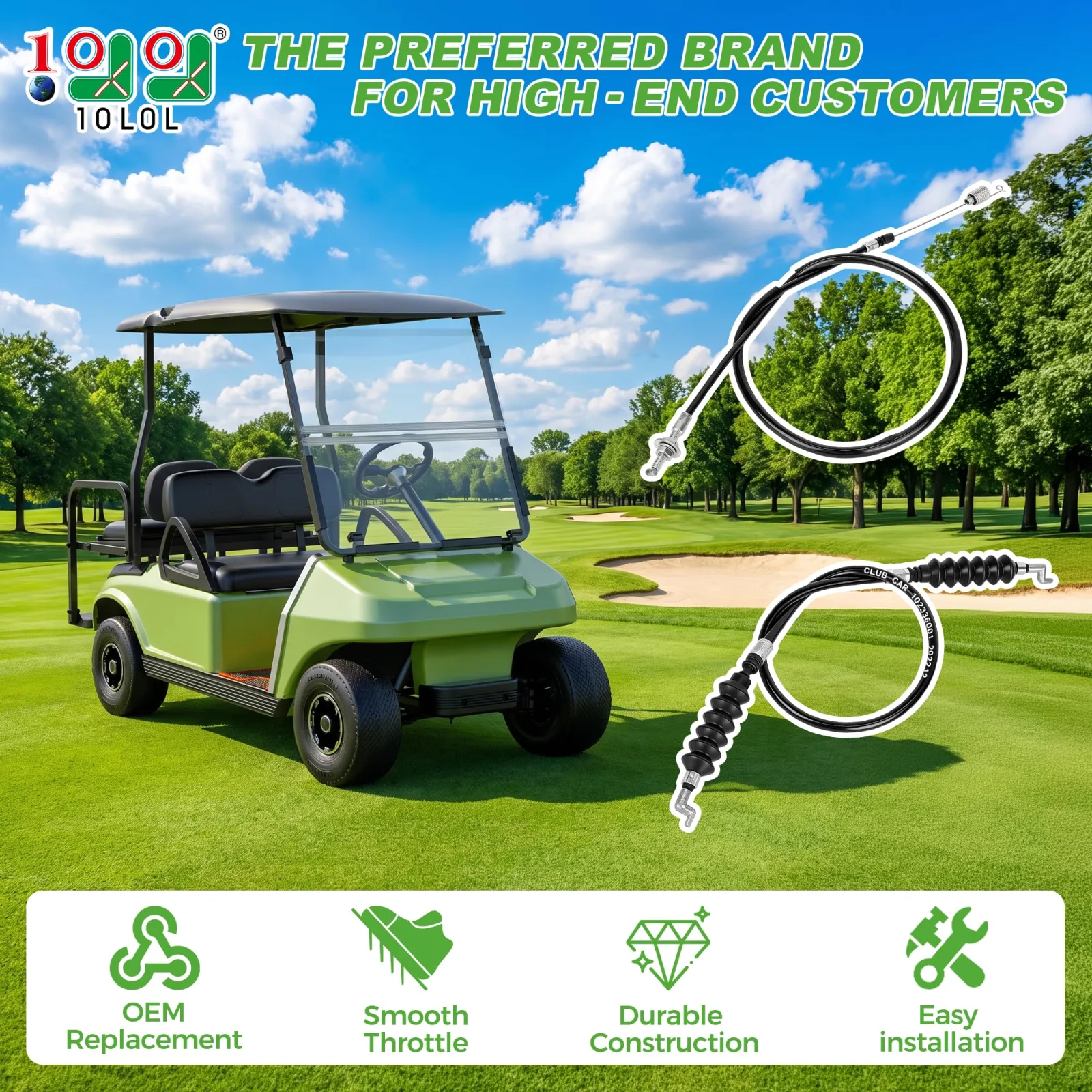 10L0L Governor Accelerator Cable Kit for Club Car DS image 2