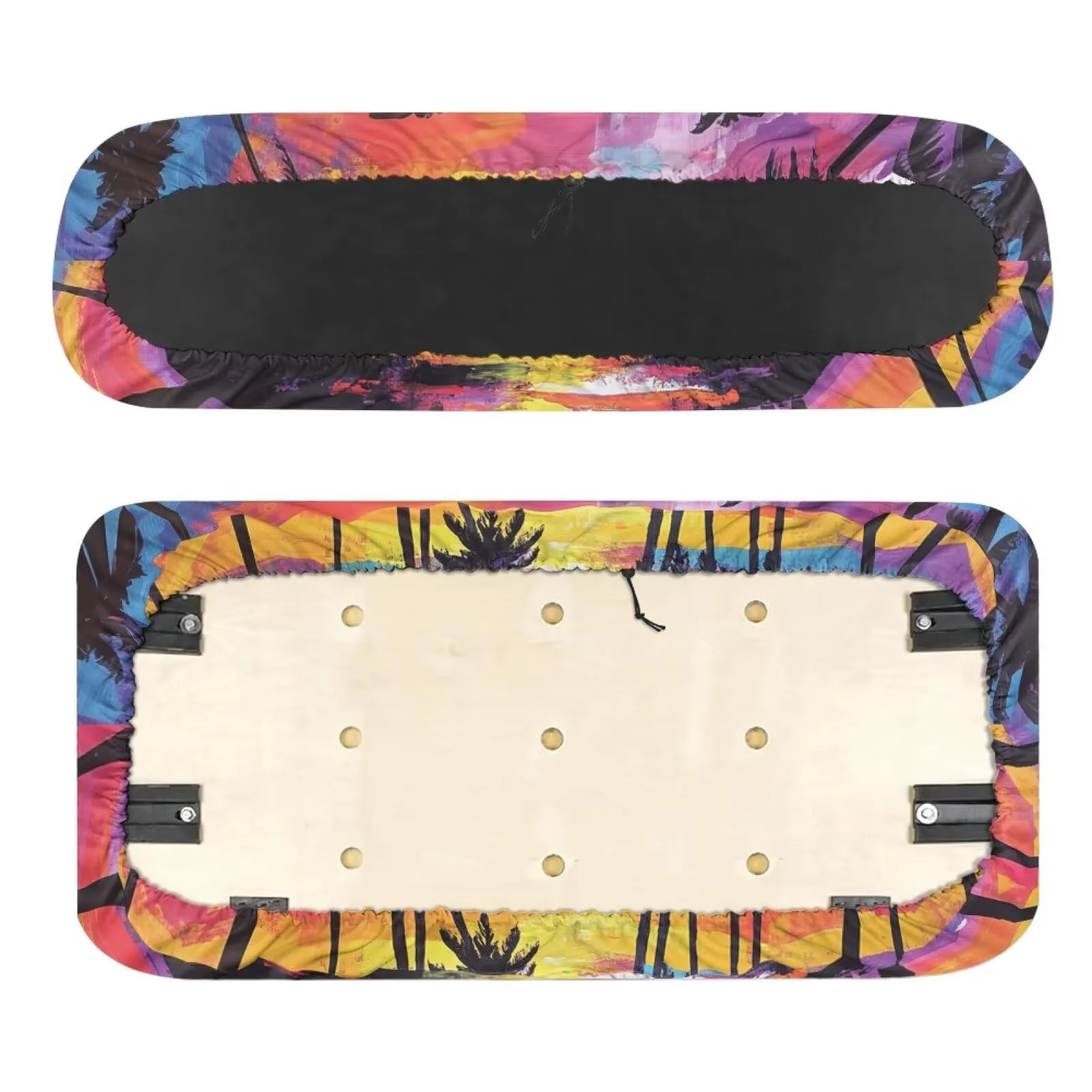 TOADDMOS Golf Cart Seat Covers, Sunset Coconut Tree Pattern image 3
