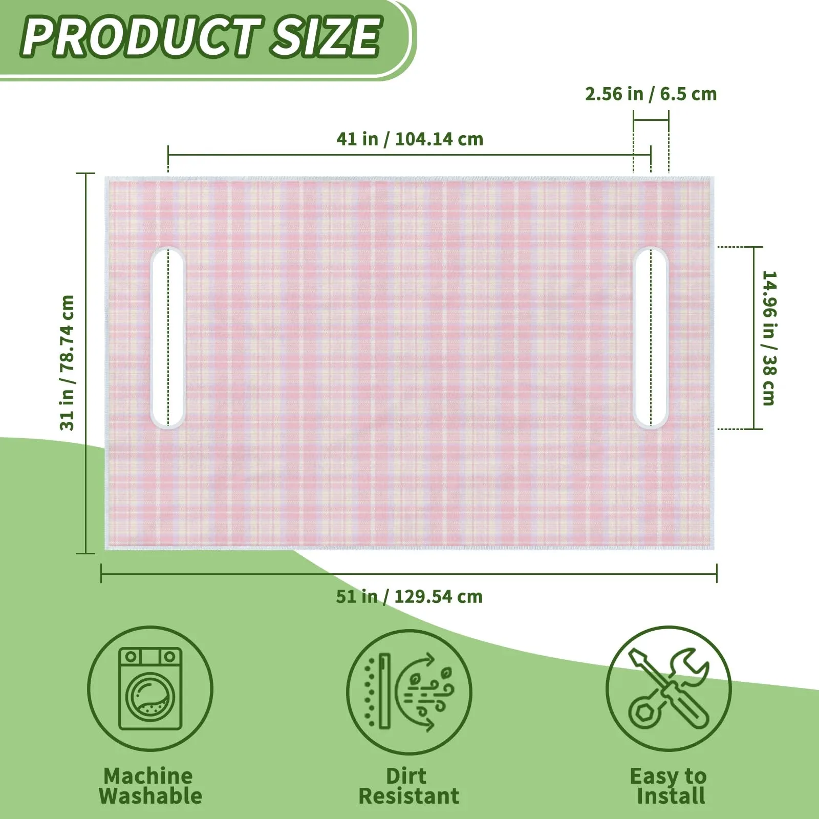 Tiveruda Pink Plaid Universal Golf Cart Seat Cover 51 x 31 in image 2
