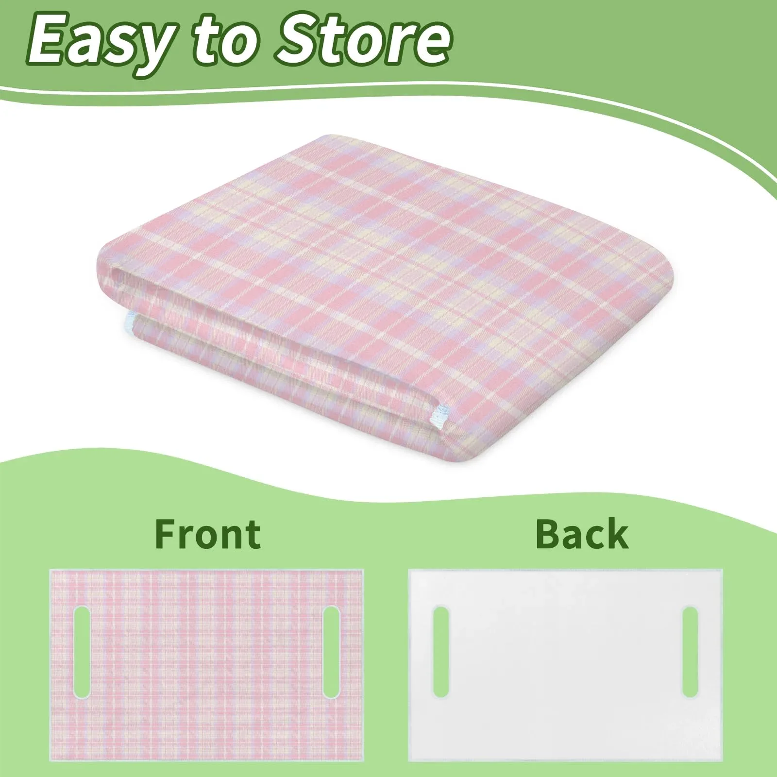 Tiveruda Pink Plaid Universal Golf Cart Seat Cover 51 x 31 in image 4