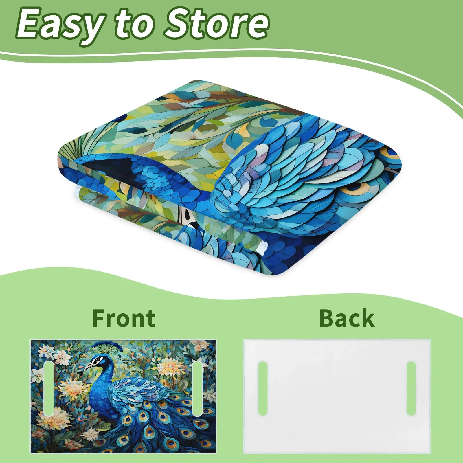 Tiveruda Blue Peacock Golf Cart Seat Cover, 51 x 31 in image 4