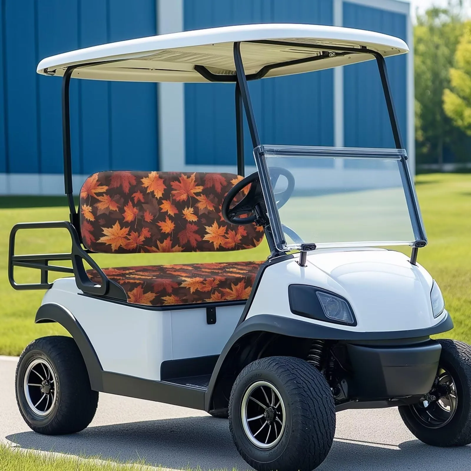 Quidrwyo Maple Leaf Golf Cart Seat Covers Set — Front Bench & Backrest image 3