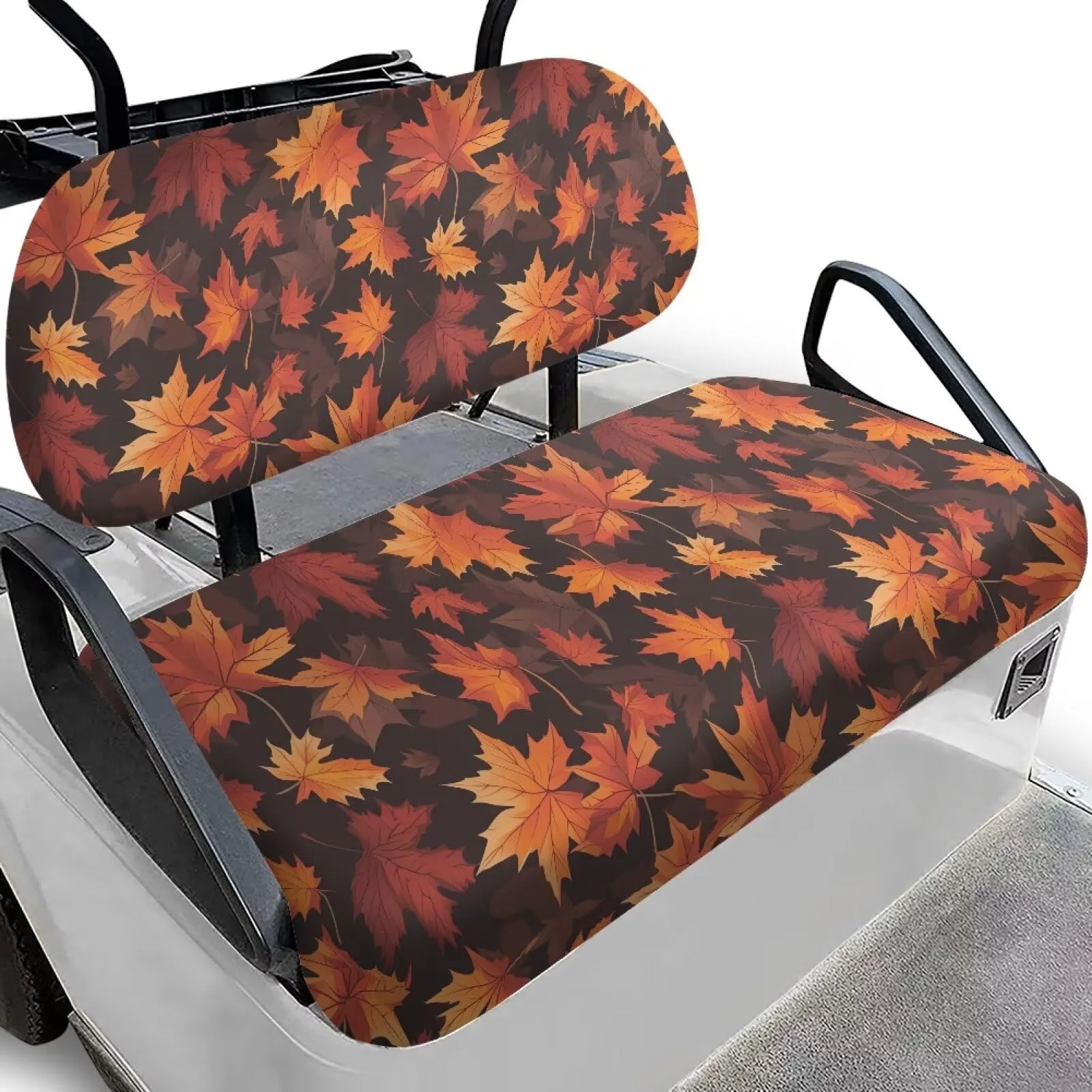 Quidrwyo Maple Leaf Golf Cart Seat Covers Set — Front Bench & Backrest