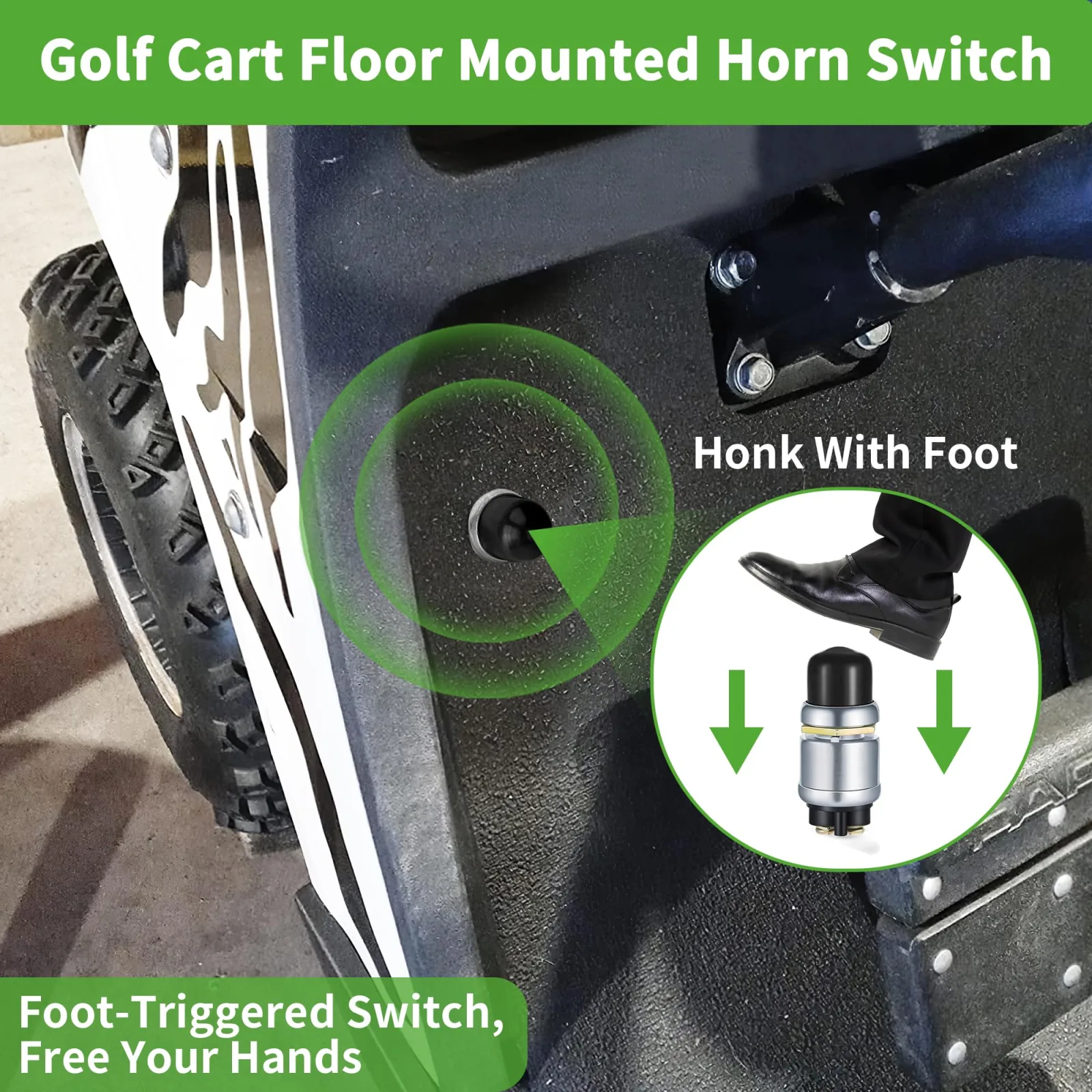 10L0L 12V/15A Universal Floor-Mount Horn Switch Button - 10L0L_GolfCartHorn image 2
