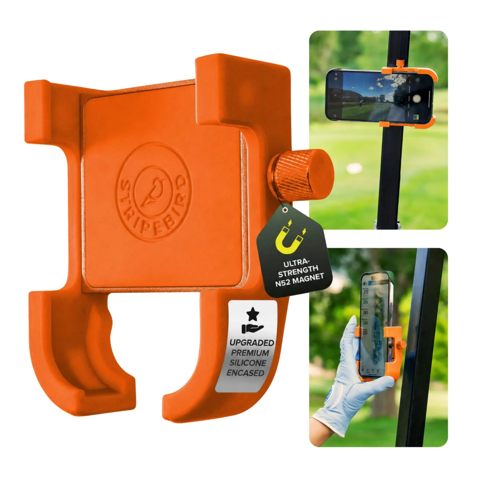 Stripebird PRO Magnetic Golf Cart Phone Holder