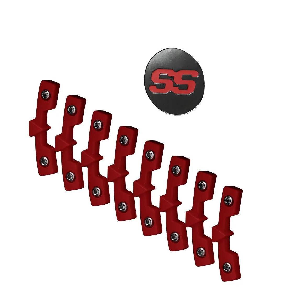RM Cart 12-Inch Revenge Wheel Inserts, Red, 8-Piece Set