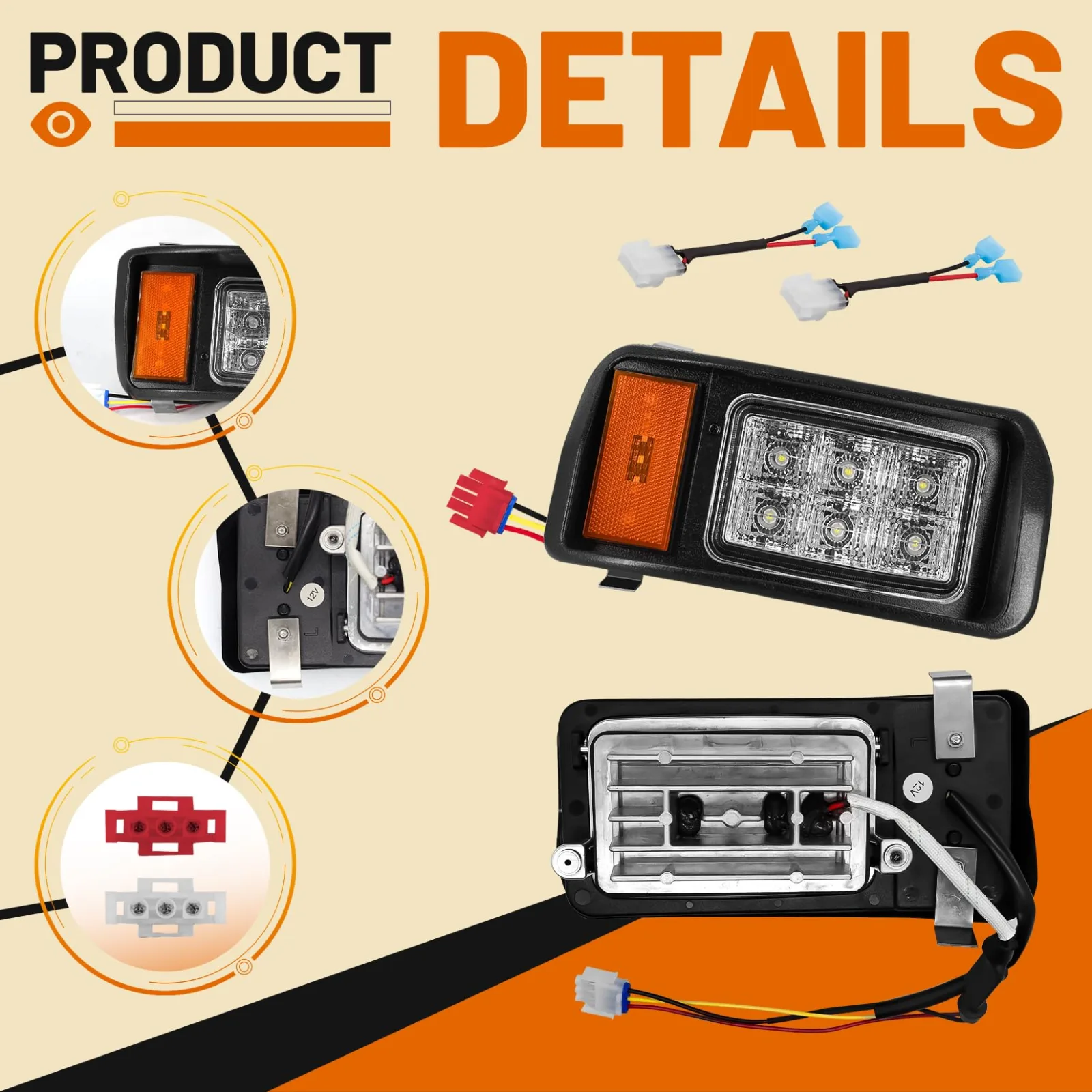 DRIVE UP 12V LED Headlight Kit for Club Car DS DU00273 (1993+) image 3
