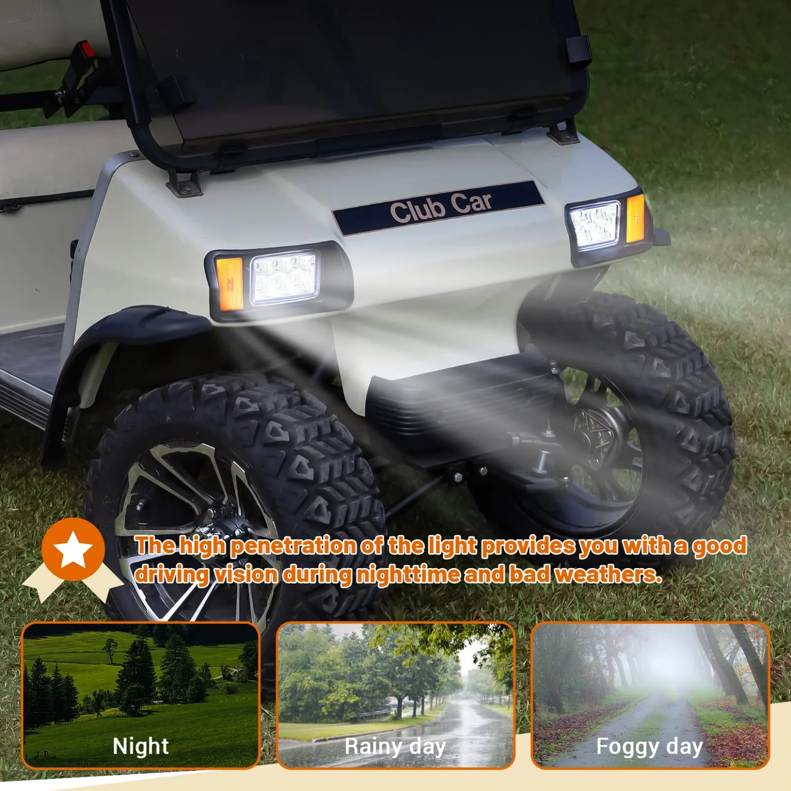 DRIVE UP 12V LED Headlight Kit for Club Car DS DU00273 (1993+) image 4