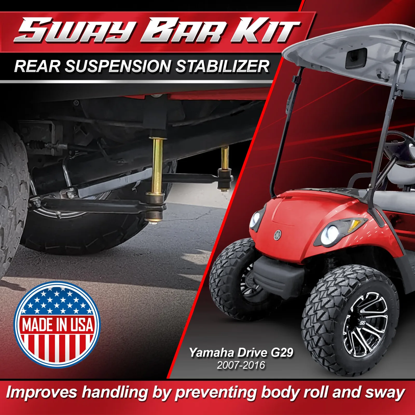 ProFormX Sway Bar Kit for Yamaha Drive G29, 2007-2016 image 2