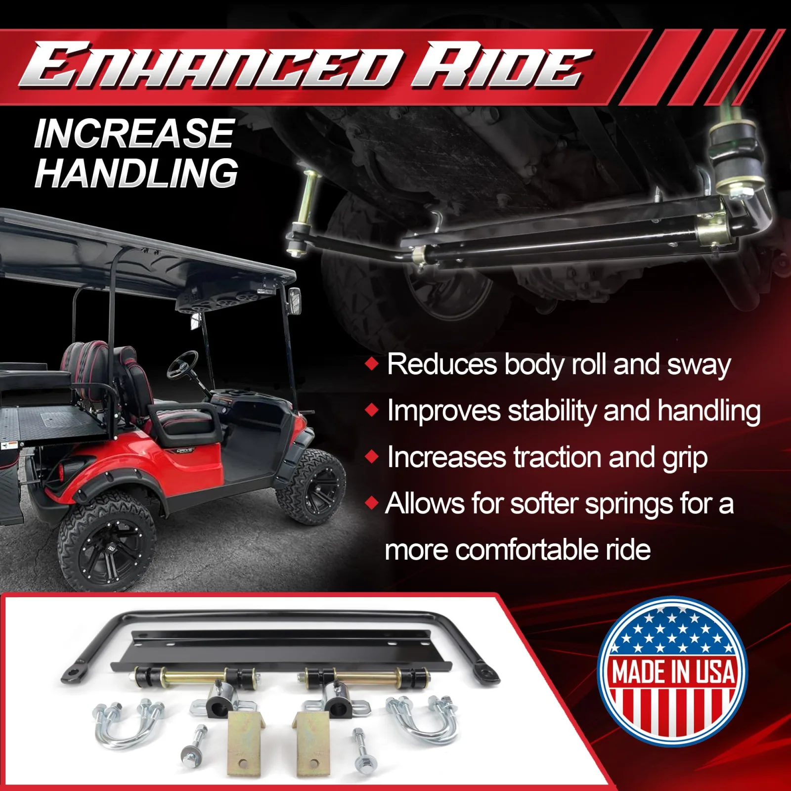ProFormX Sway Bar Kit for Yamaha Drive G29, 2007-2016 image 3