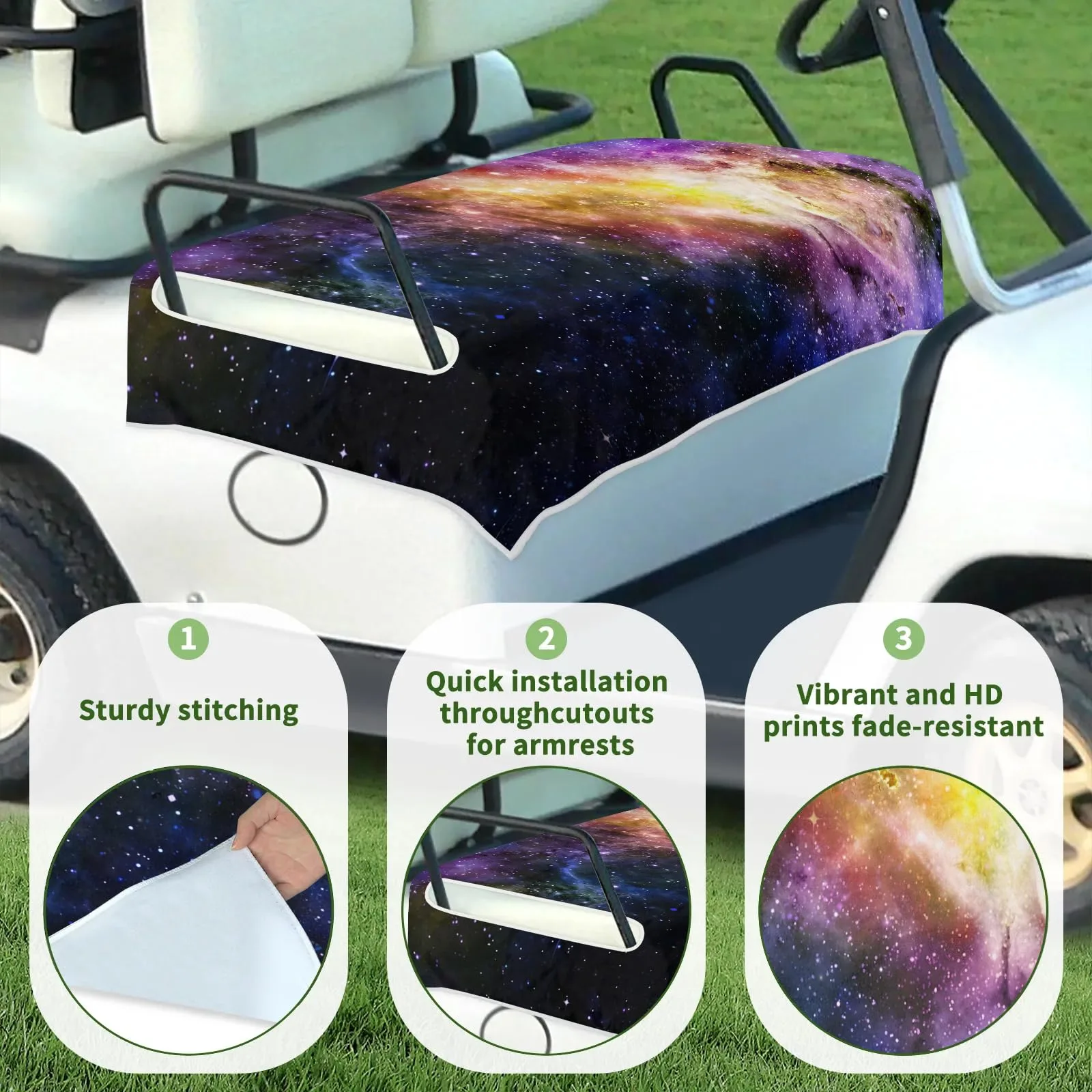 Tiveruda Golf Cart Seat Cover for Double Seats, 51 x 31 in. image 3