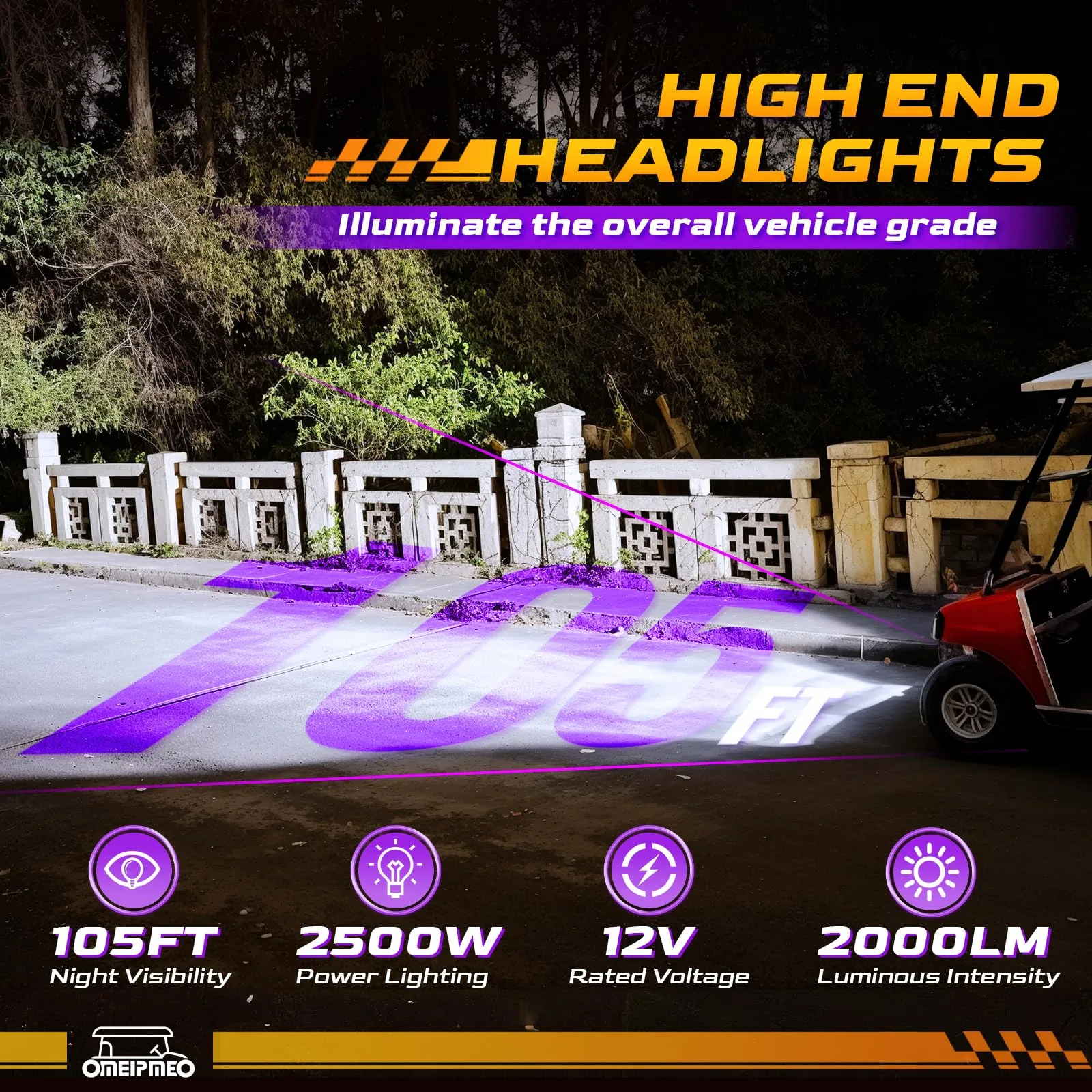 OMEIPMEO LED Headlight Kit for Club Car DS 1993-Up image 2
