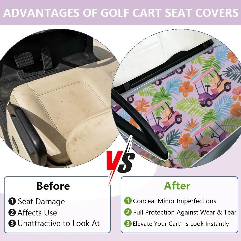 TNKBREEZE Palm Leaves Golf Cart Seat Cover 51 x 31 in image 3