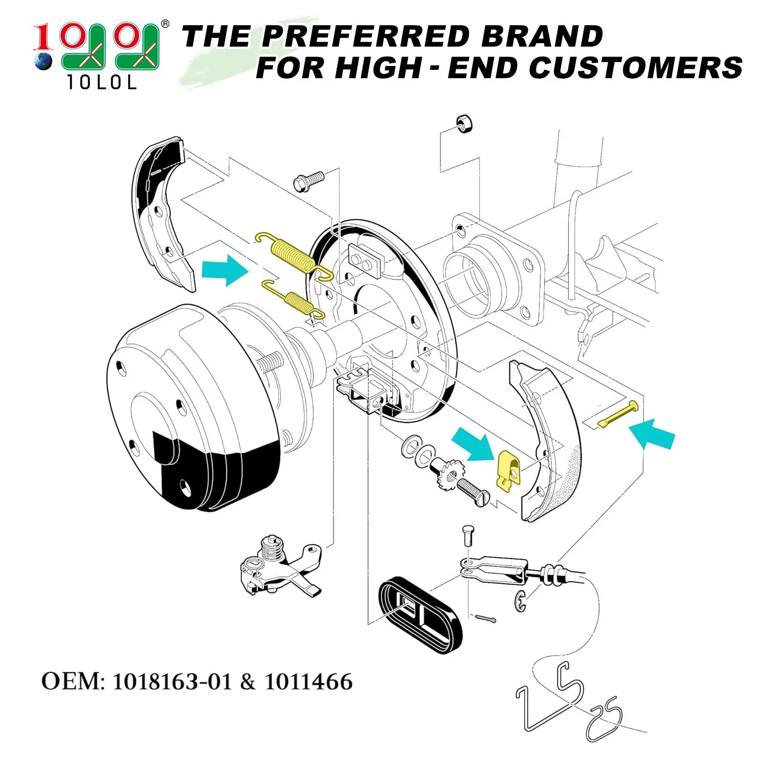 10L0L Brake Shoe Spring Kit for Club Car DS & Precedent image 2