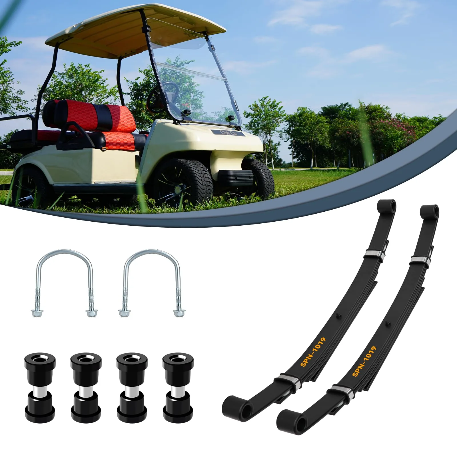 SHUNCHENXIANG Rear Leaf Spring Kit for E-Z-GO TXT & Club Car DS
