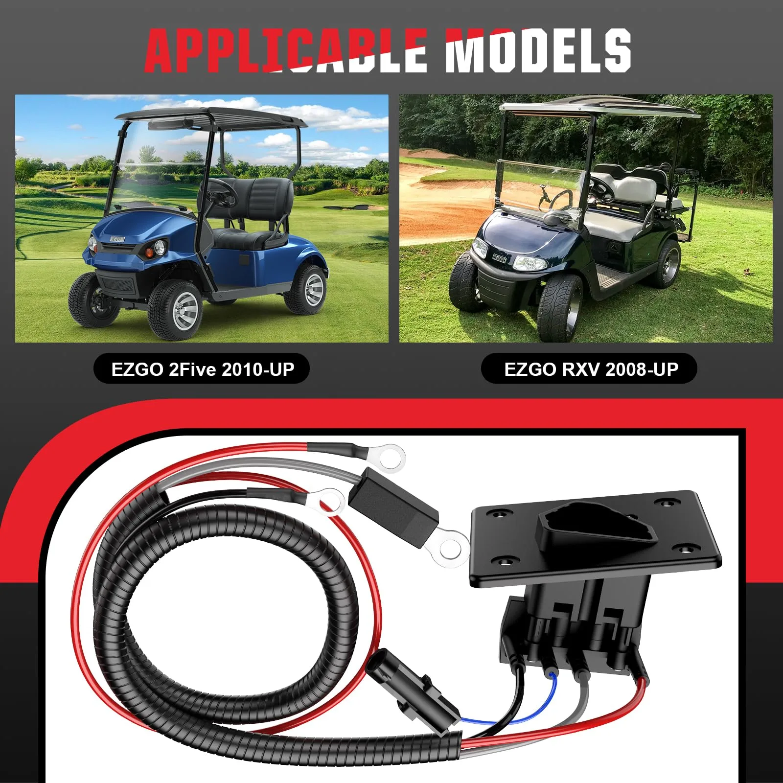 VYYOKMU 48V E-Z-GO RXV Charger Receptacle 602529 image 3