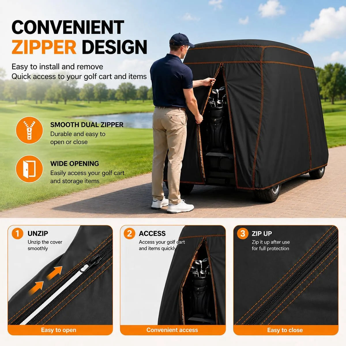 YNCTCWX Golf Cart Cover for MadJax Ascent 4 Passenger image 4