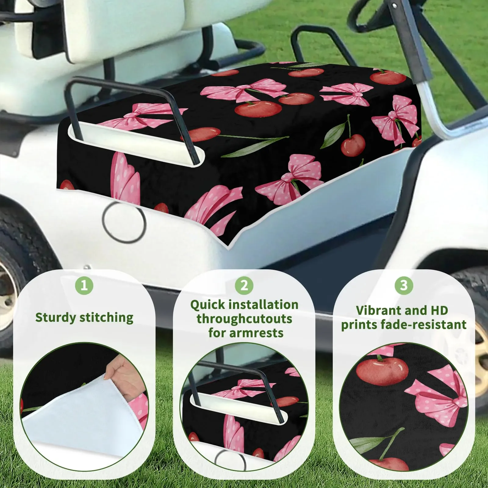 Tiveruda Golf Cart Seat Cover for Double Seats, 51 x 31 in image 3