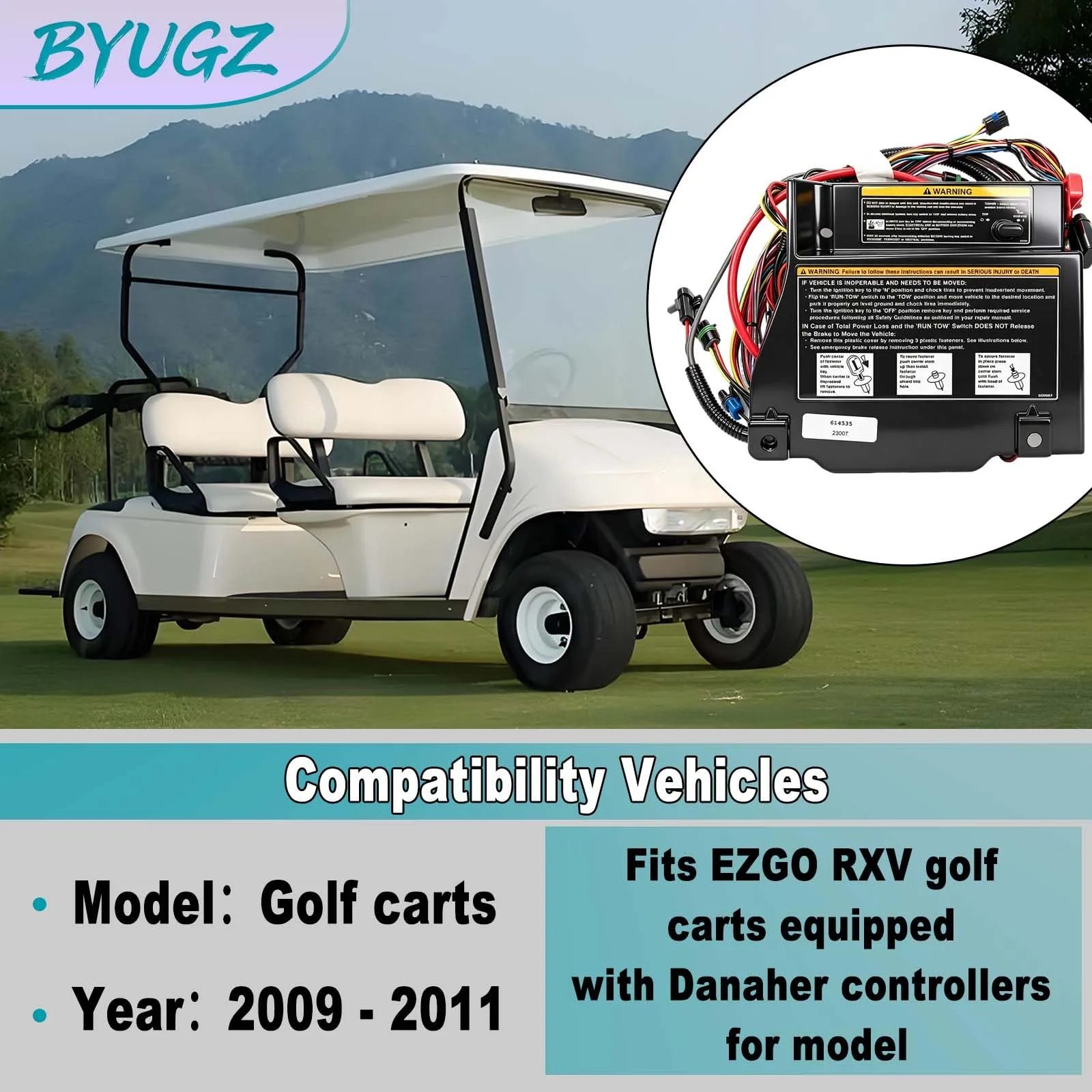 BYUGZ 614535 48V Harness for E-Z-GO RXV 2009-2011 image 4