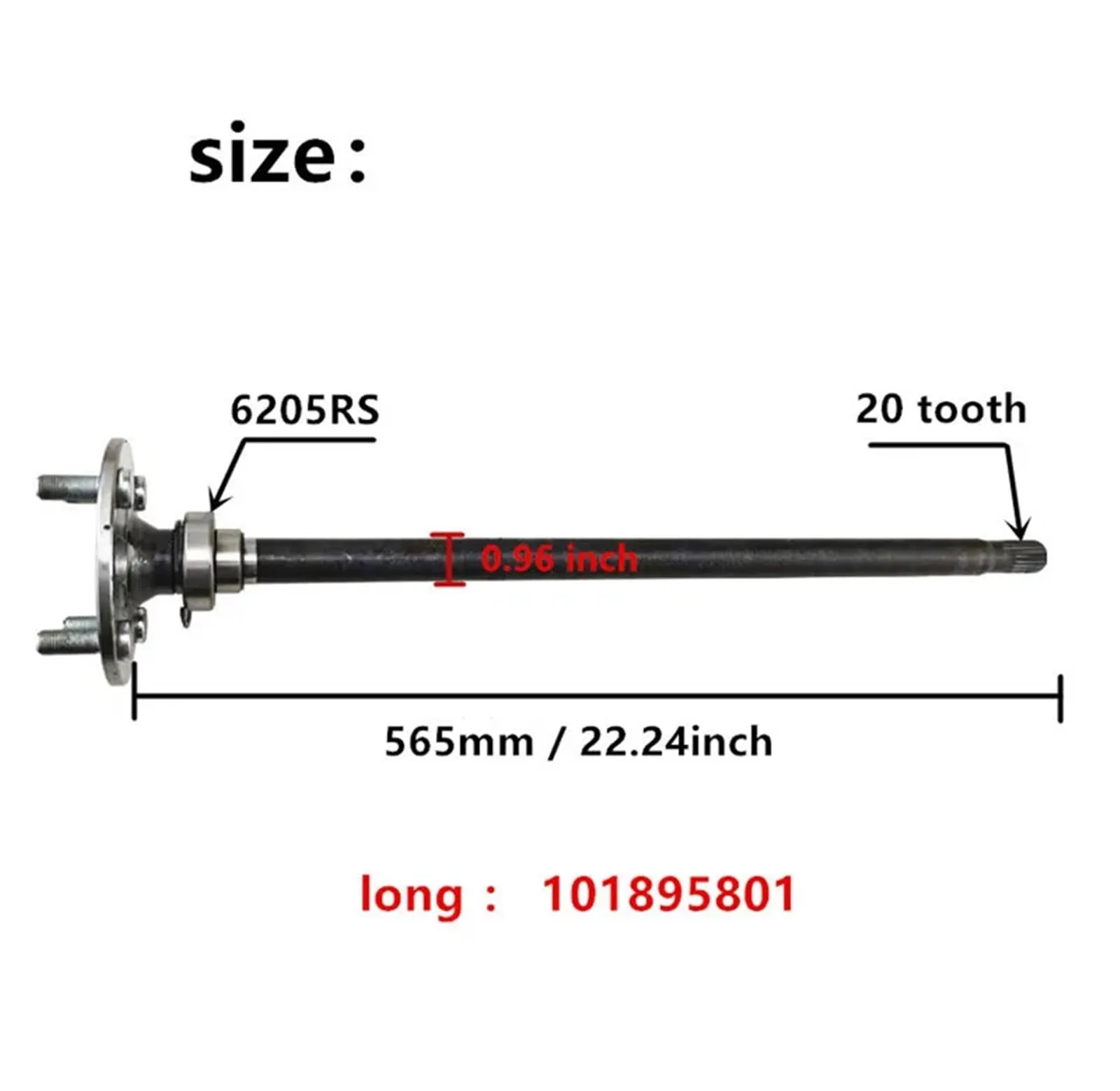 CHMIFTNX Golf Cart Rear Axle Half-Axis Rotation Axis image 2
