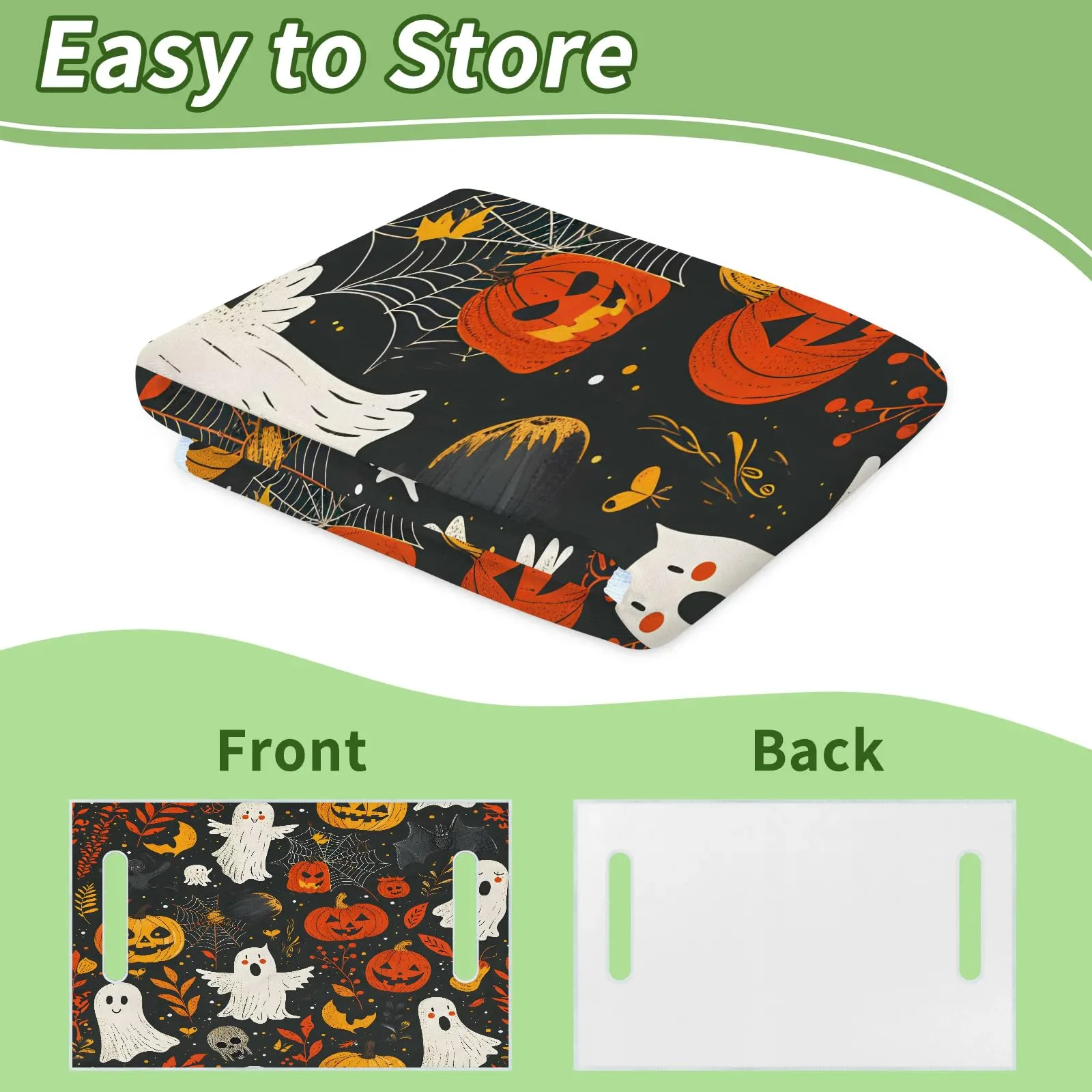 Tiveruda Halloween Ghost Bat 2-Person Golf Cart Seat Cover 51" x 31" image 4