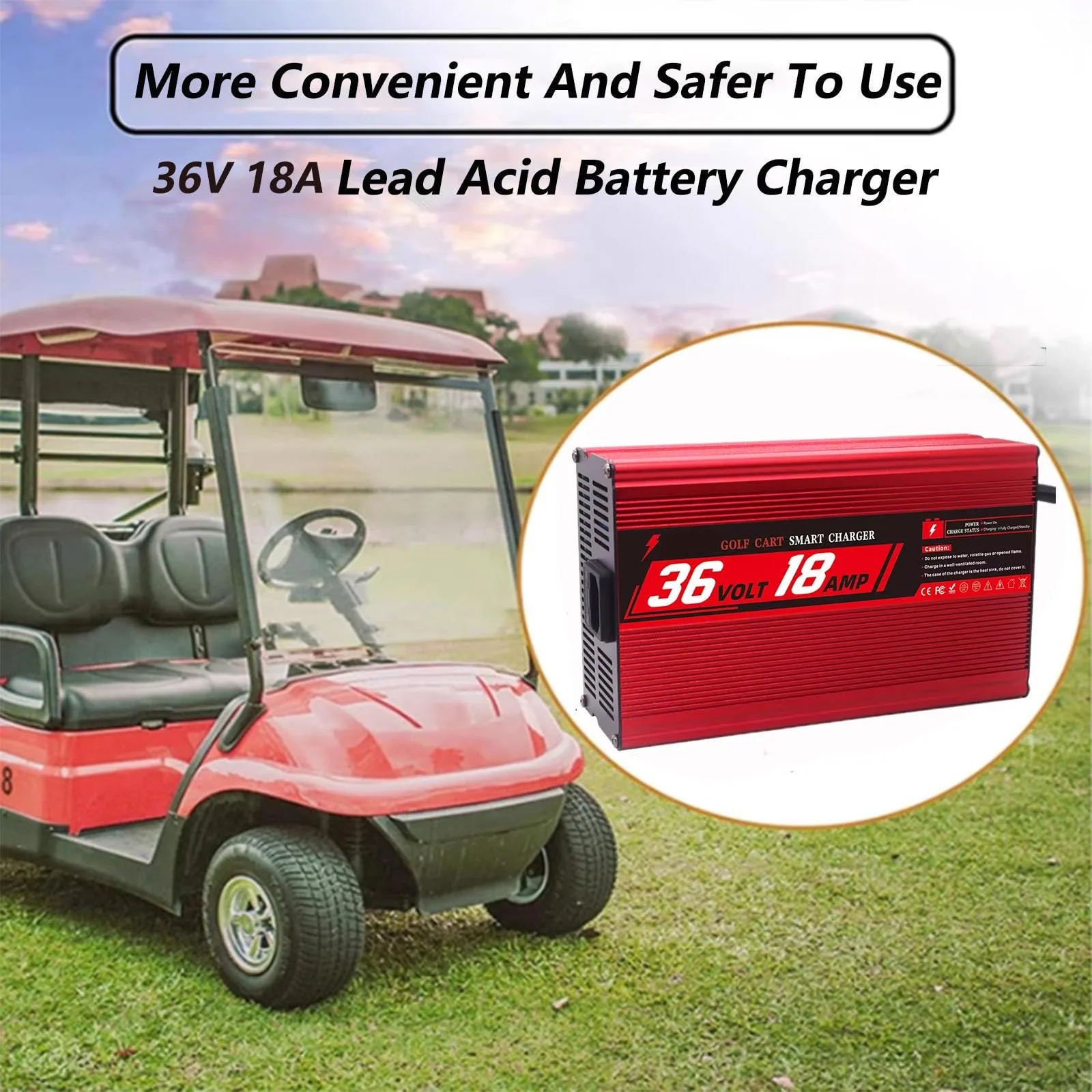 WLEJSL 36V 18A Charger for E-Z-GO TXT Golf Carts image 2