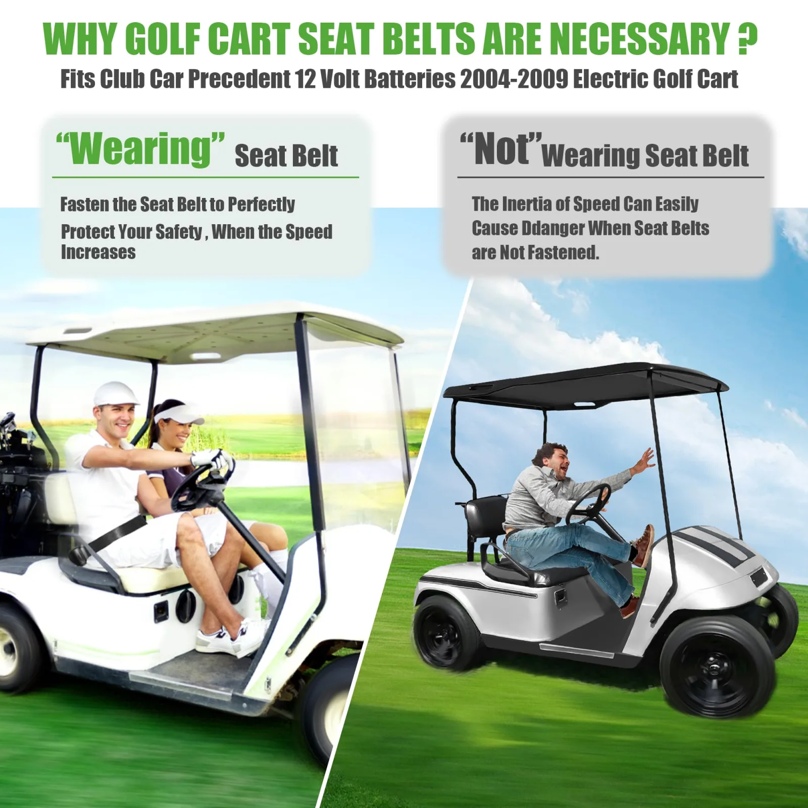 10L0L Retractable Golf Cart Seat Belt Kit image 3