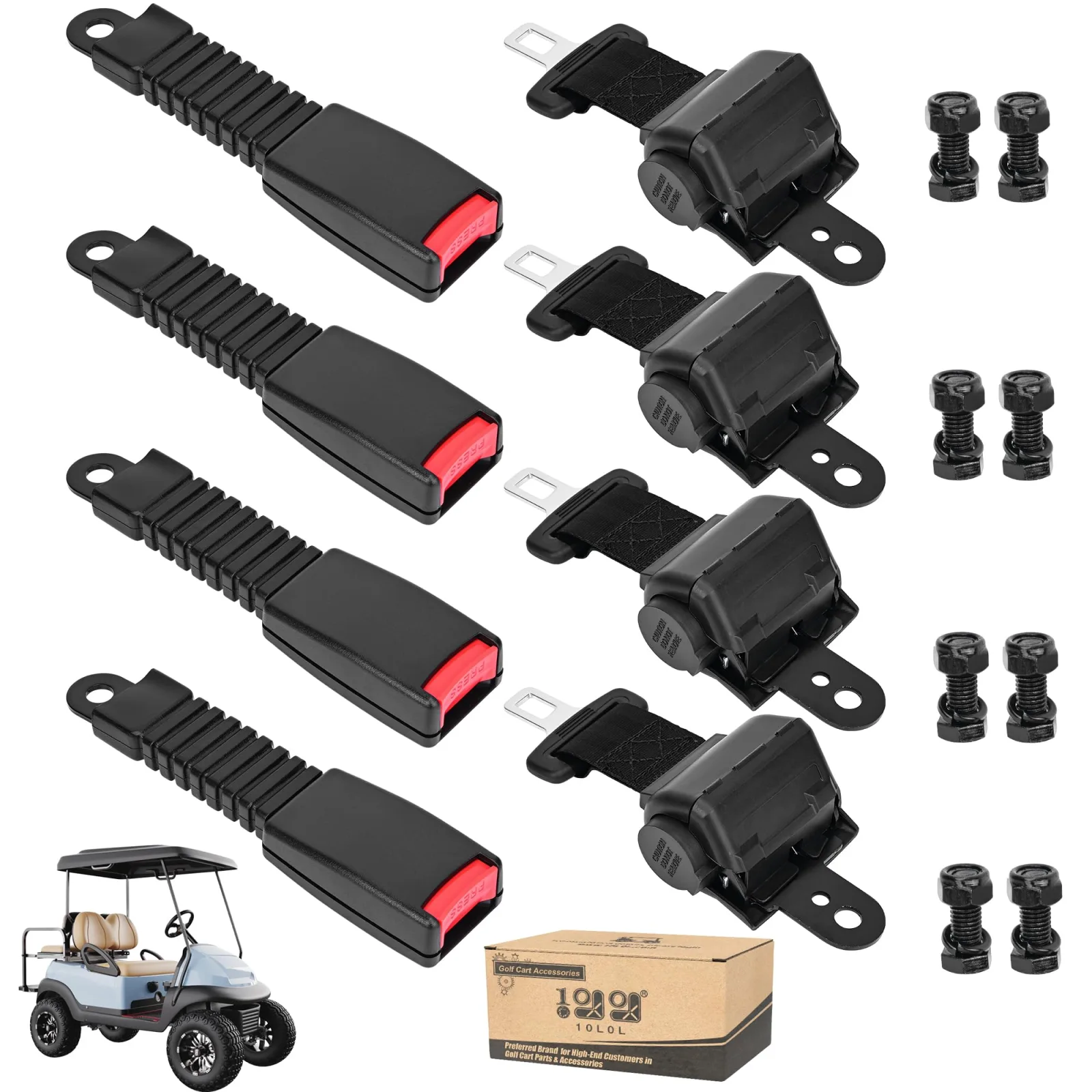 10L0L Retractable Golf Cart Seat Belt Kit