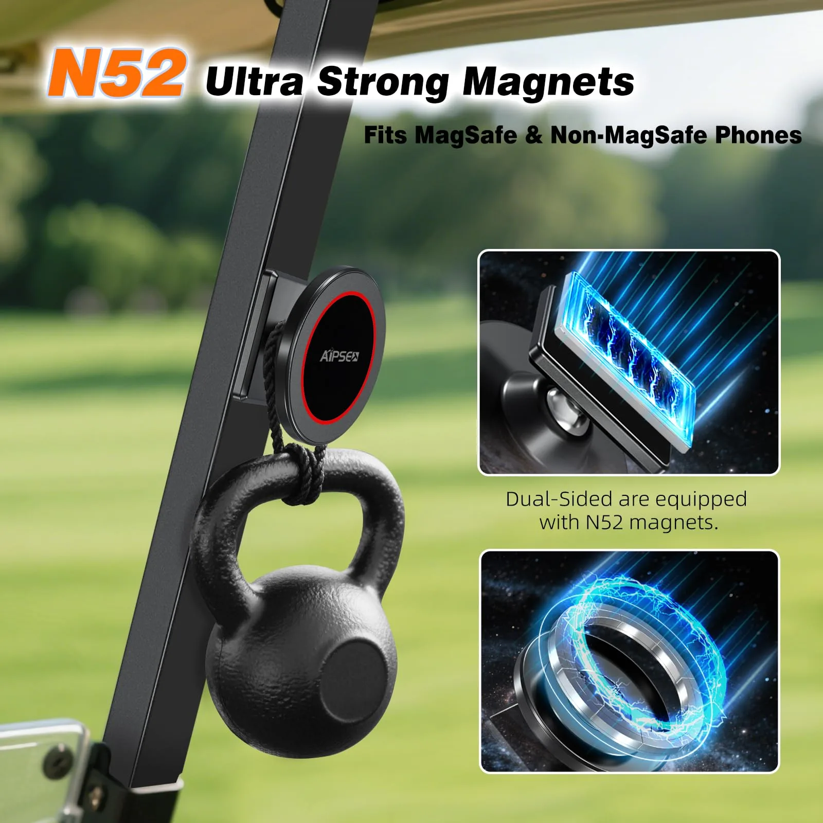 AIPSET AP0638 Magnetic Golf Cart Phone Holder image 2