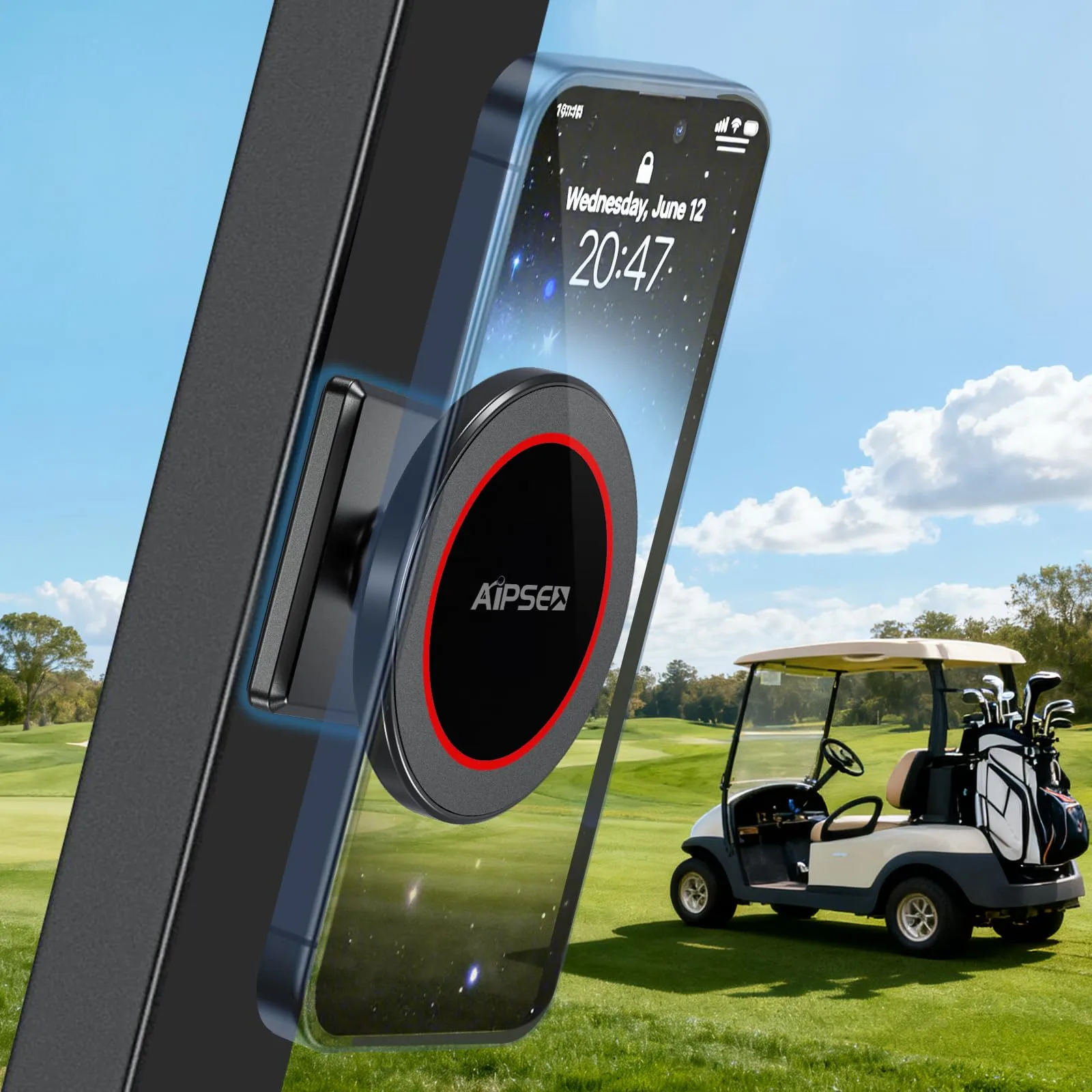 AIPSET AP0638 Magnetic Golf Cart Phone Holder