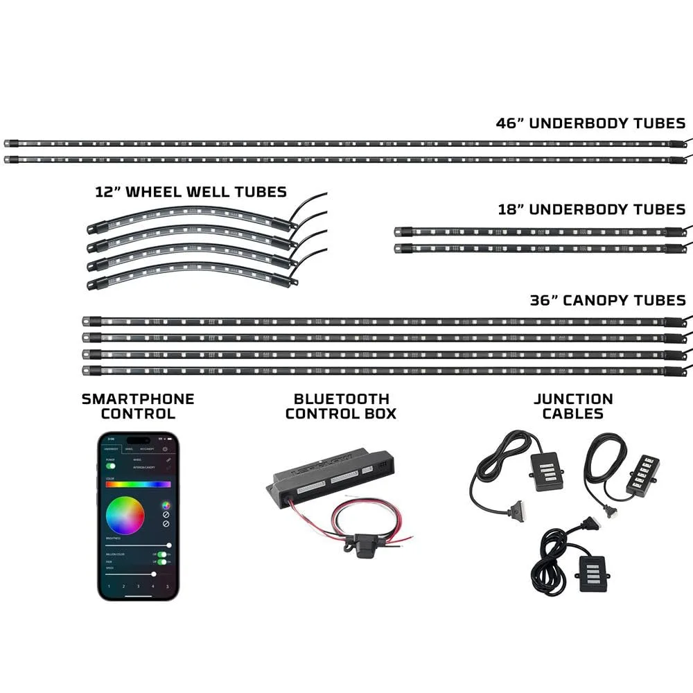 LEDGlow 12-Piece Bluetooth Golf Cart Underglow Kit image 2